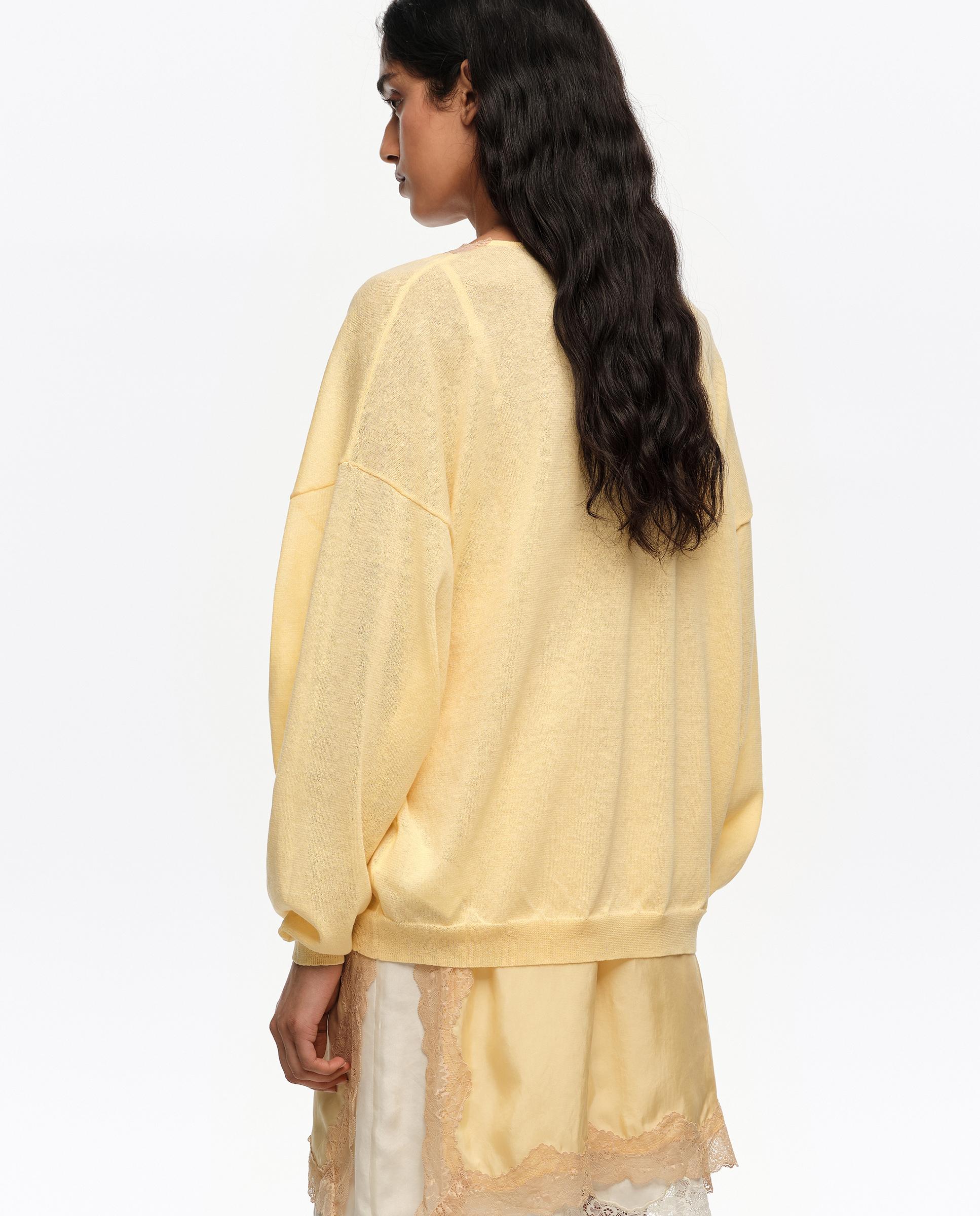 Camisola Comprida com Renda Amarelo-5