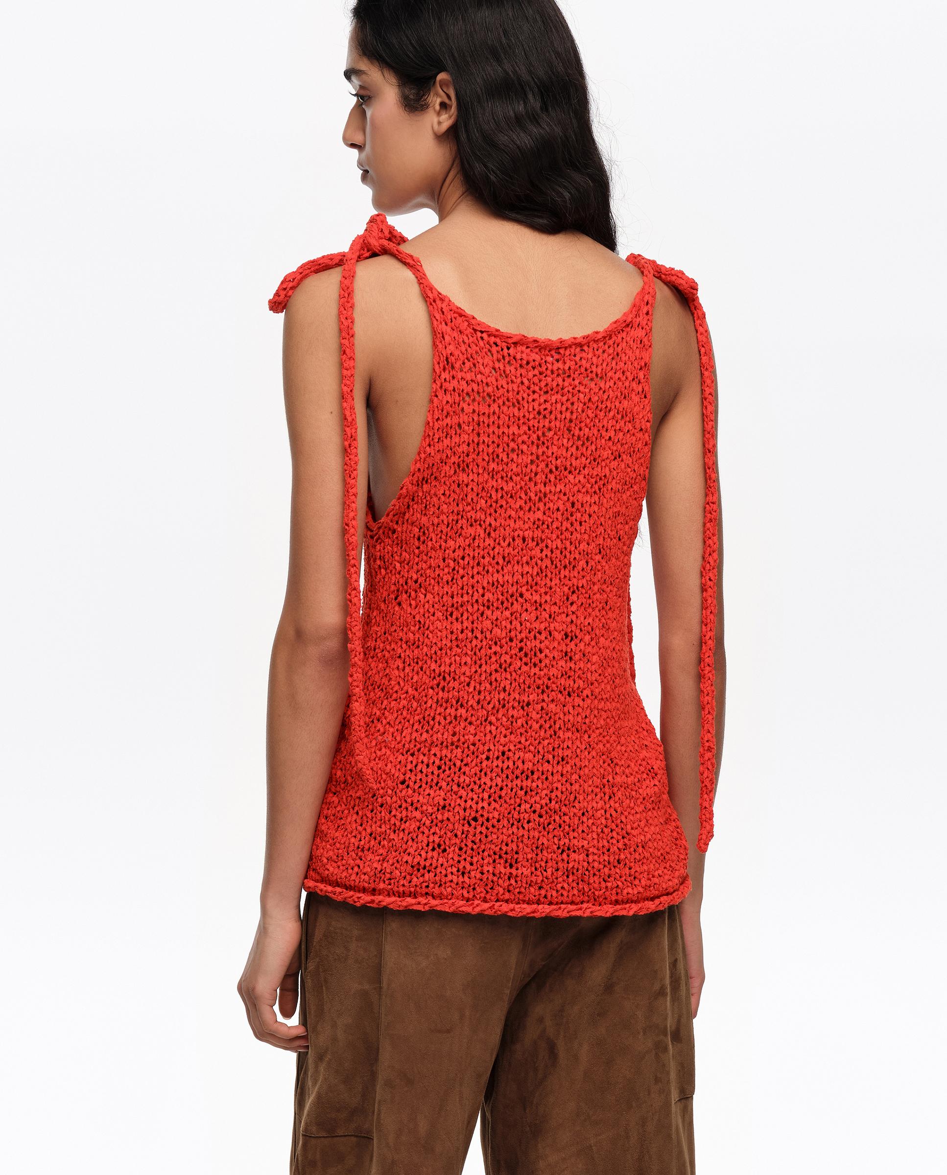 Camisola de Alças com Laço Vermelho-4