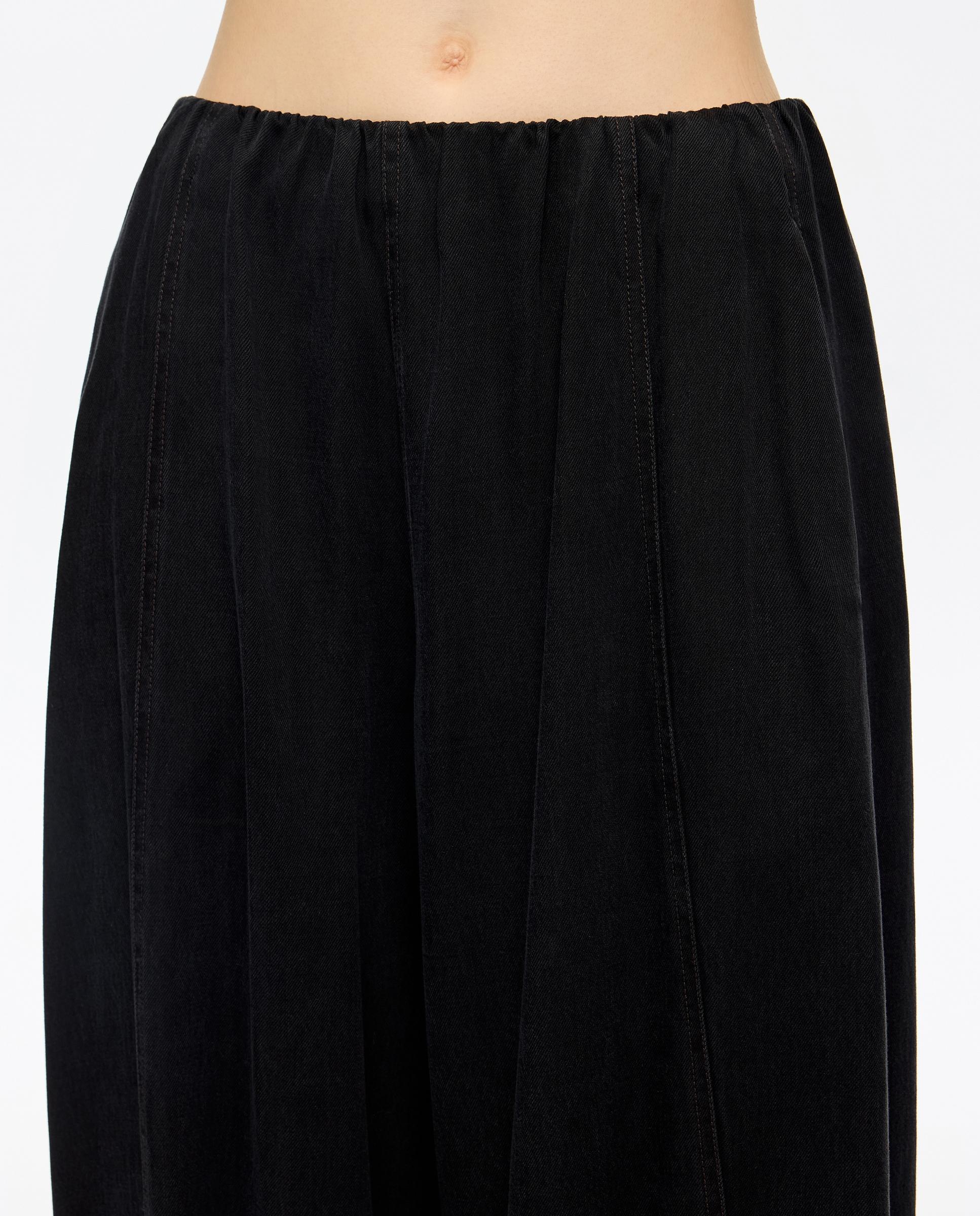 Calças Largas Denim Fluido Preto-2