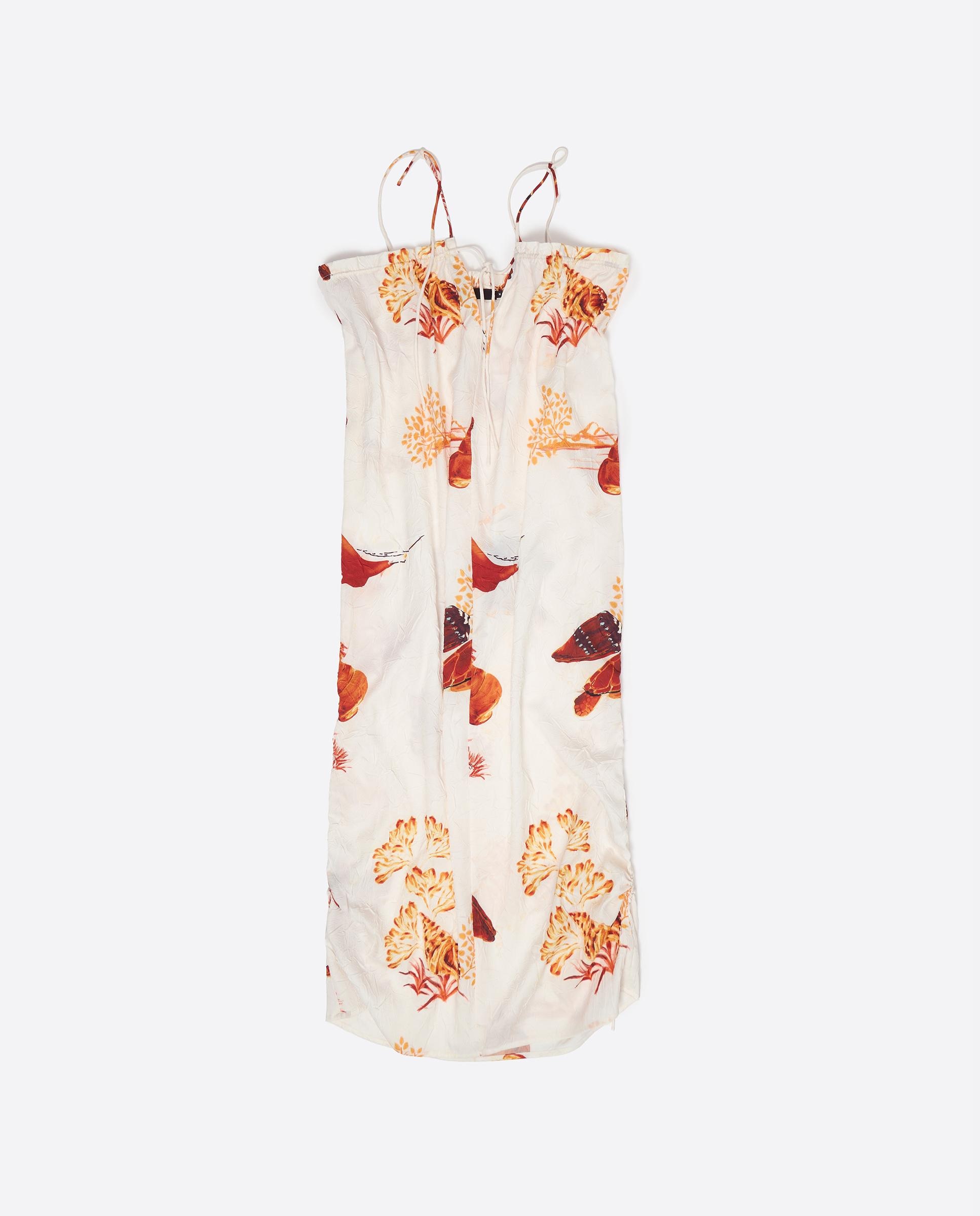 Vestido Midi de Alças Ajustáveis Tartaruga Laranja-5