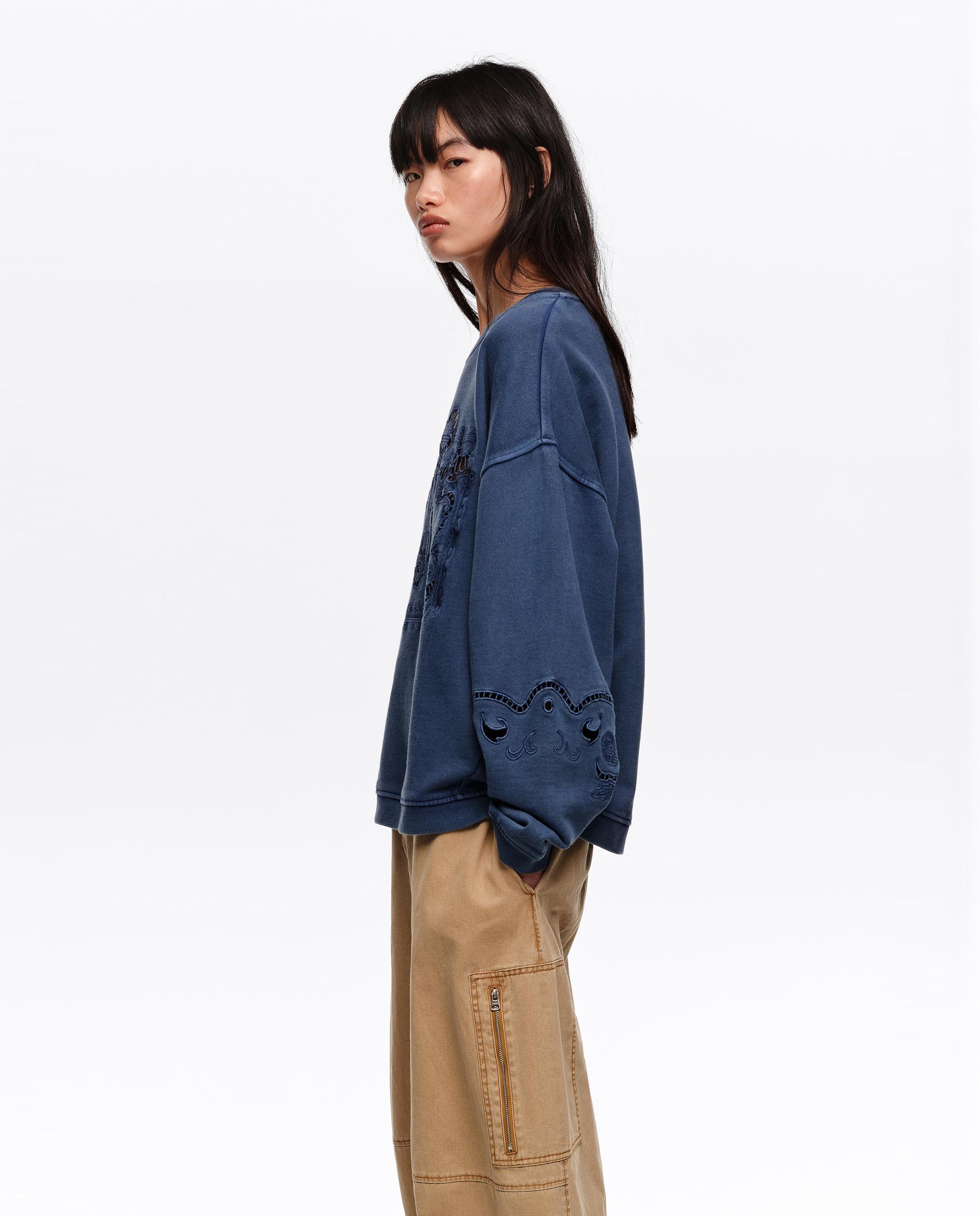 Sweatshirt em Algodão 100% com Maxi Logo Azul-3