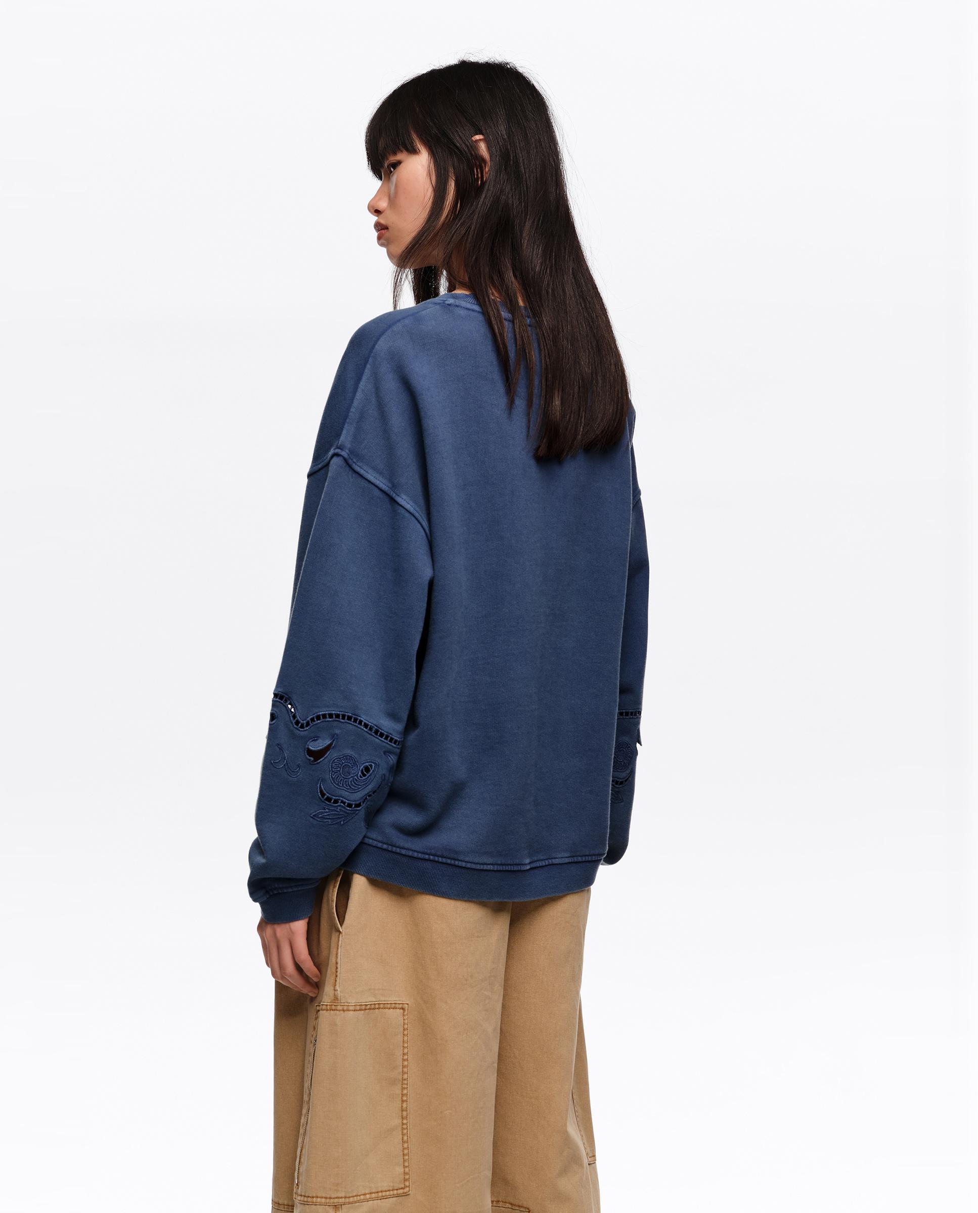 Sweatshirt em Algodão 100% com Maxi Logo Azul-4