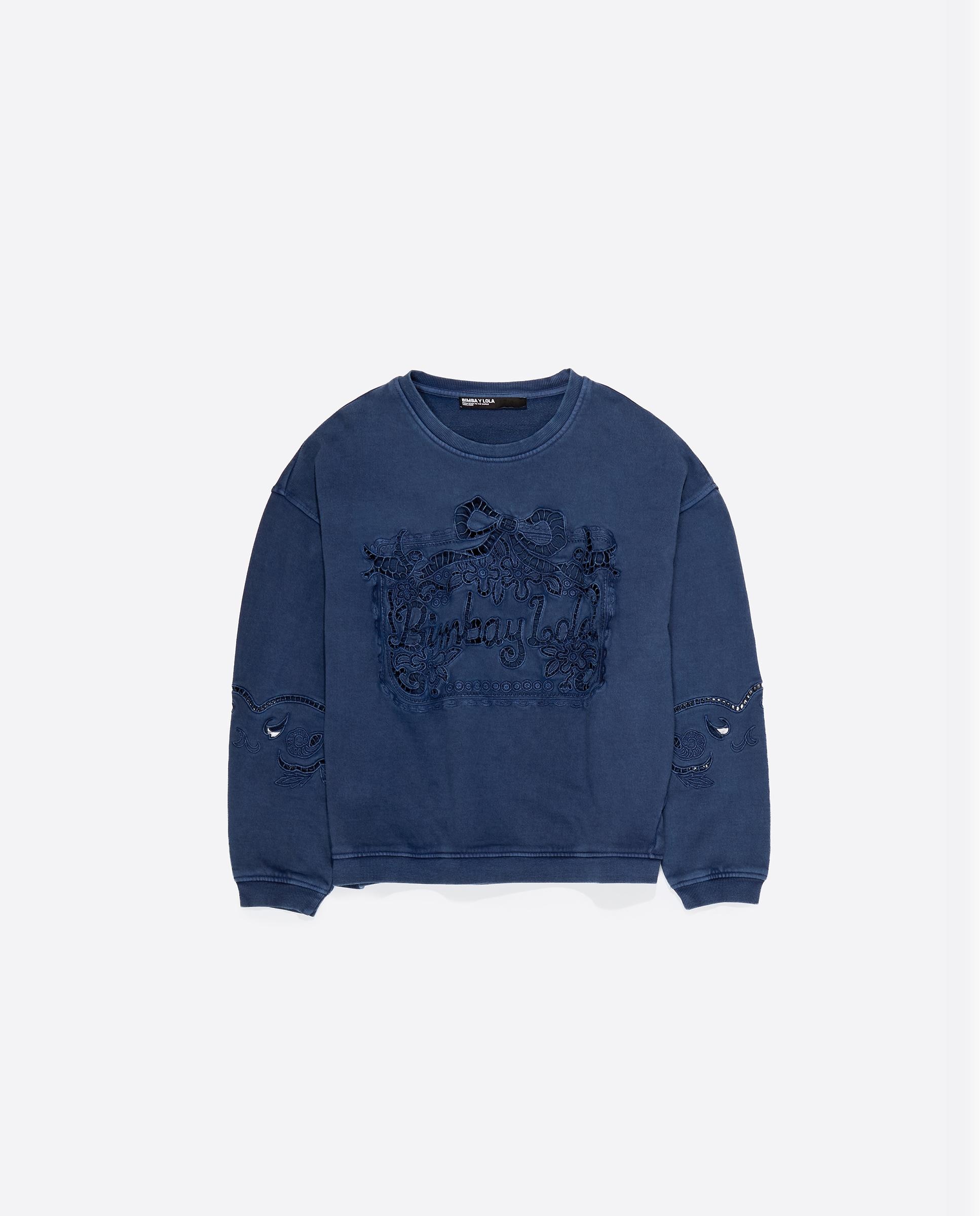 Sweatshirt em Algodão 100% com Maxi Logo Azul-5