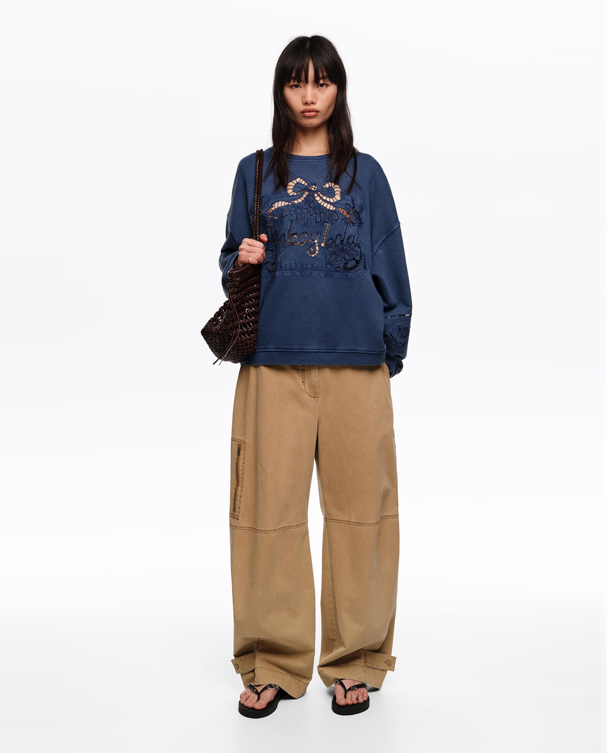 Sweatshirt em Algodão 100% com Maxi Logo Azul-6