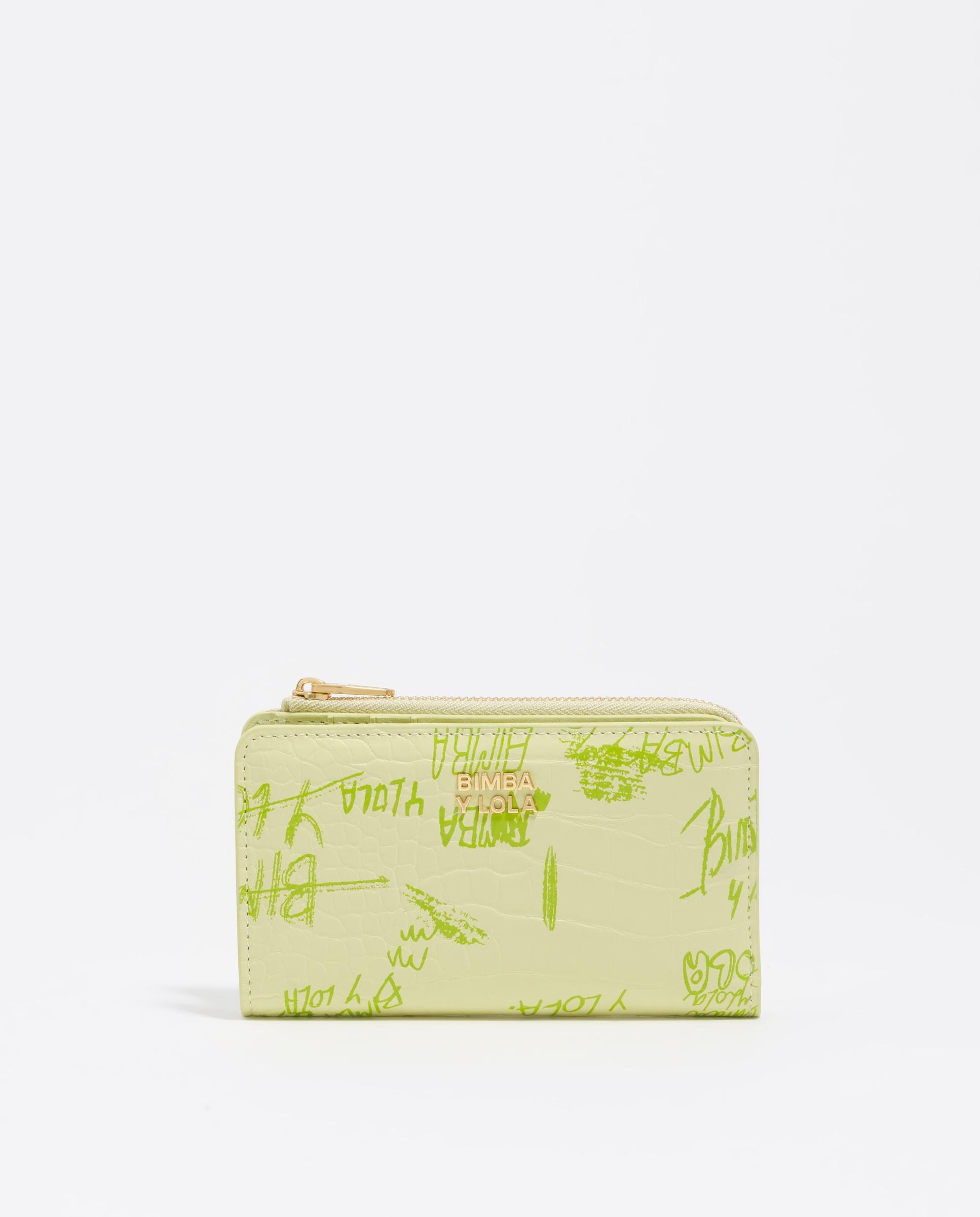 Carteira Compacta com Textura Brilhante Print Verde-1