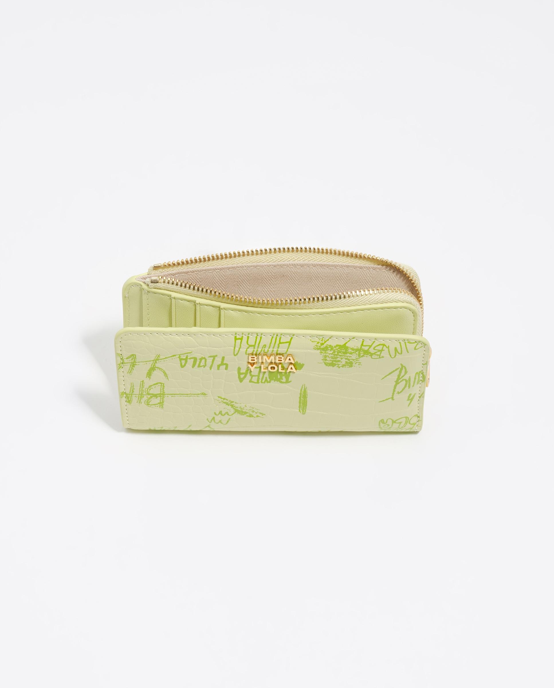 Carteira Compacta com Textura Brilhante Print Verde-3