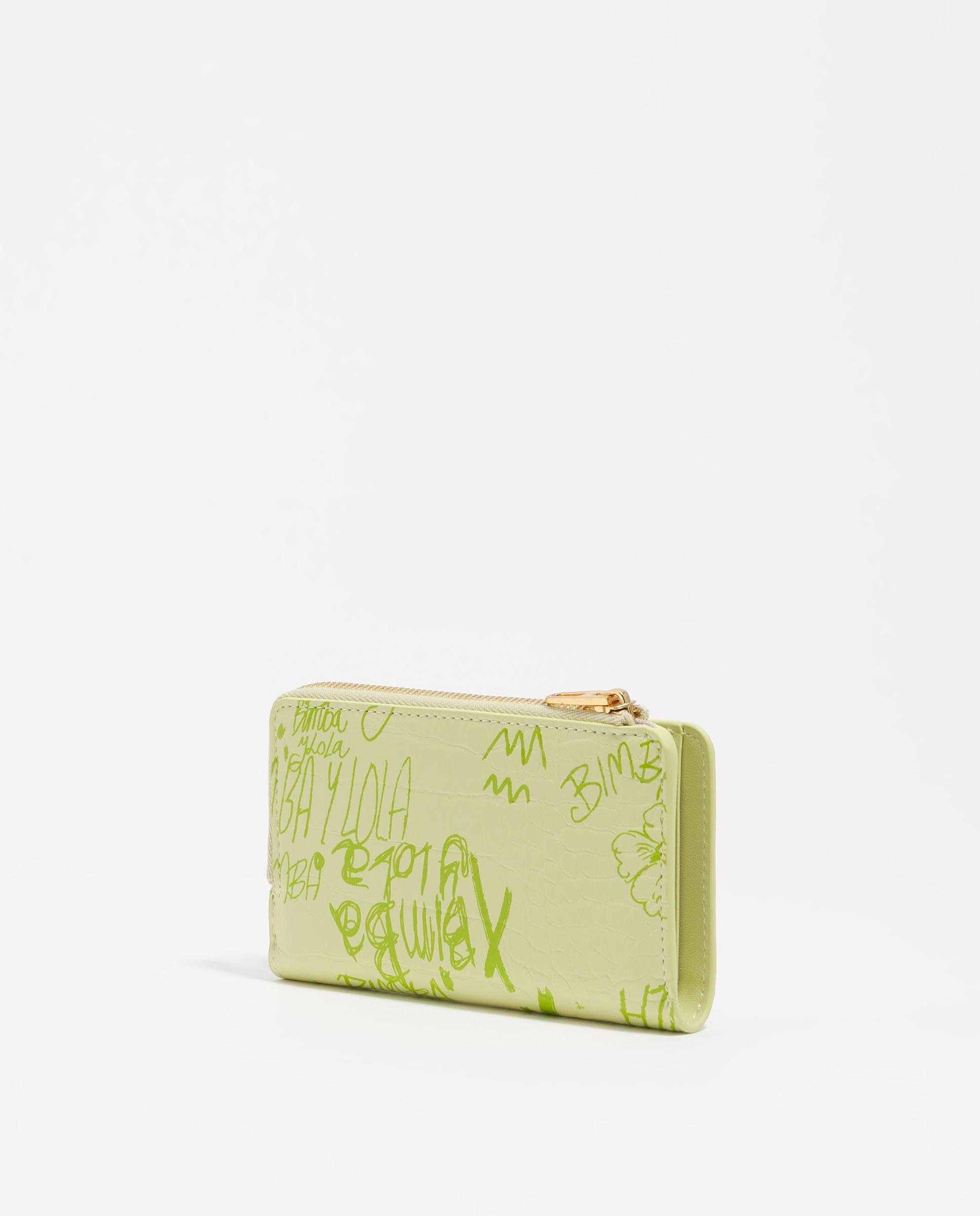 Carteira Compacta com Textura Brilhante Print Verde-5
