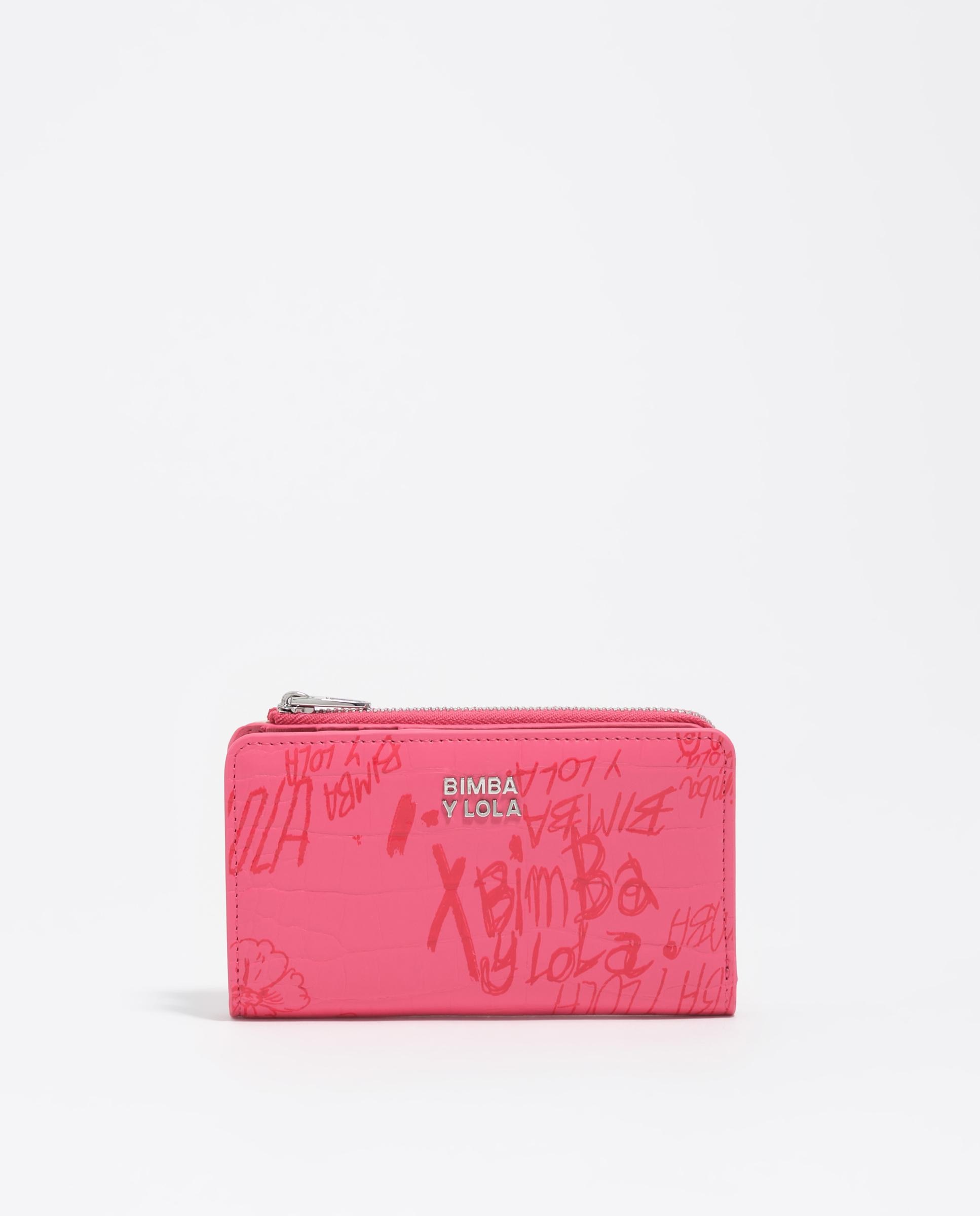 Carteira Compacta com Textura Brilhante Print Rosa-1