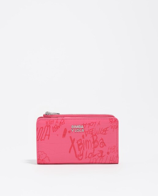 Imagem 0 de Carteira Compacta com Textura Brilhante Print