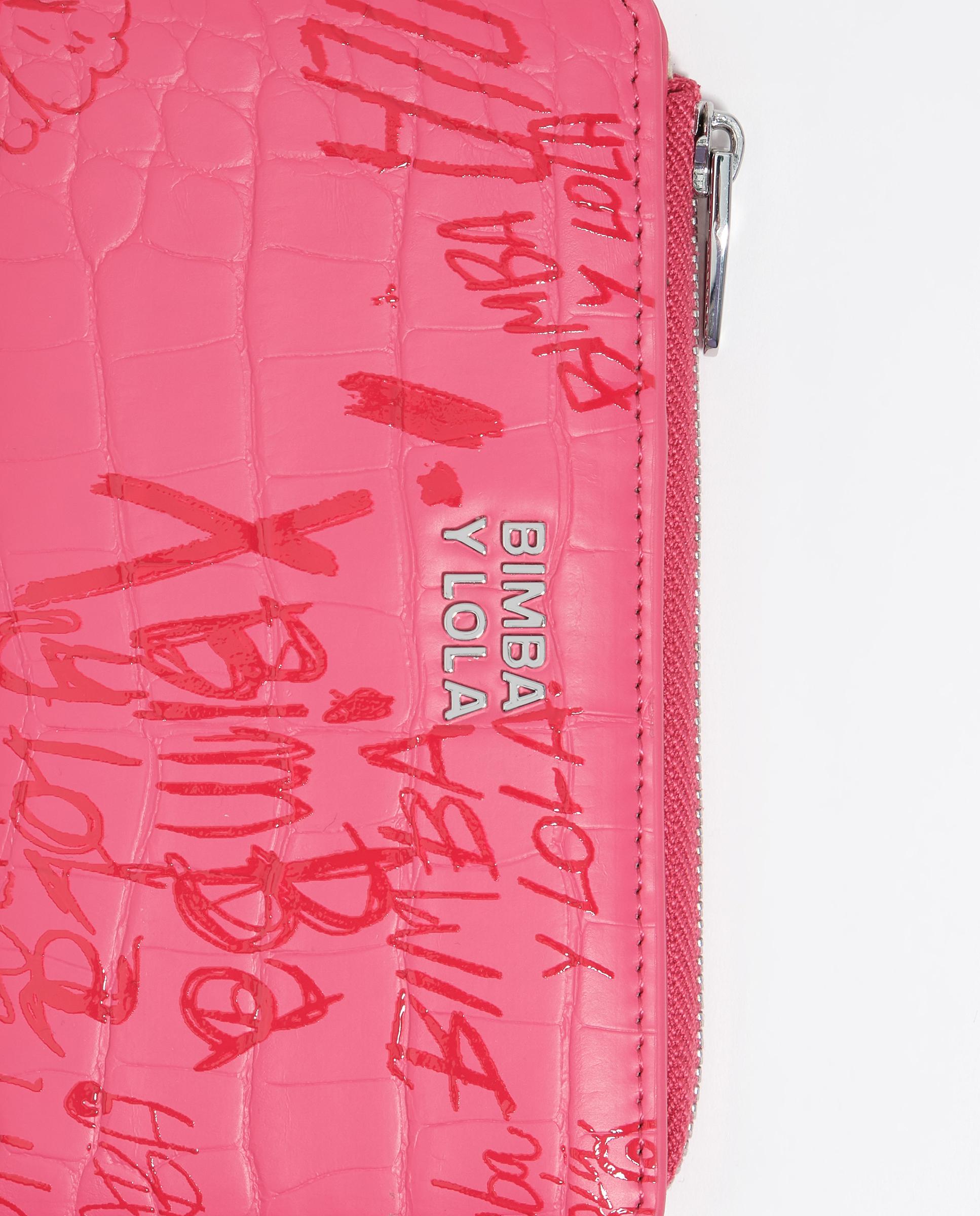 Carteira Compacta com Textura Brilhante Print Rosa-2