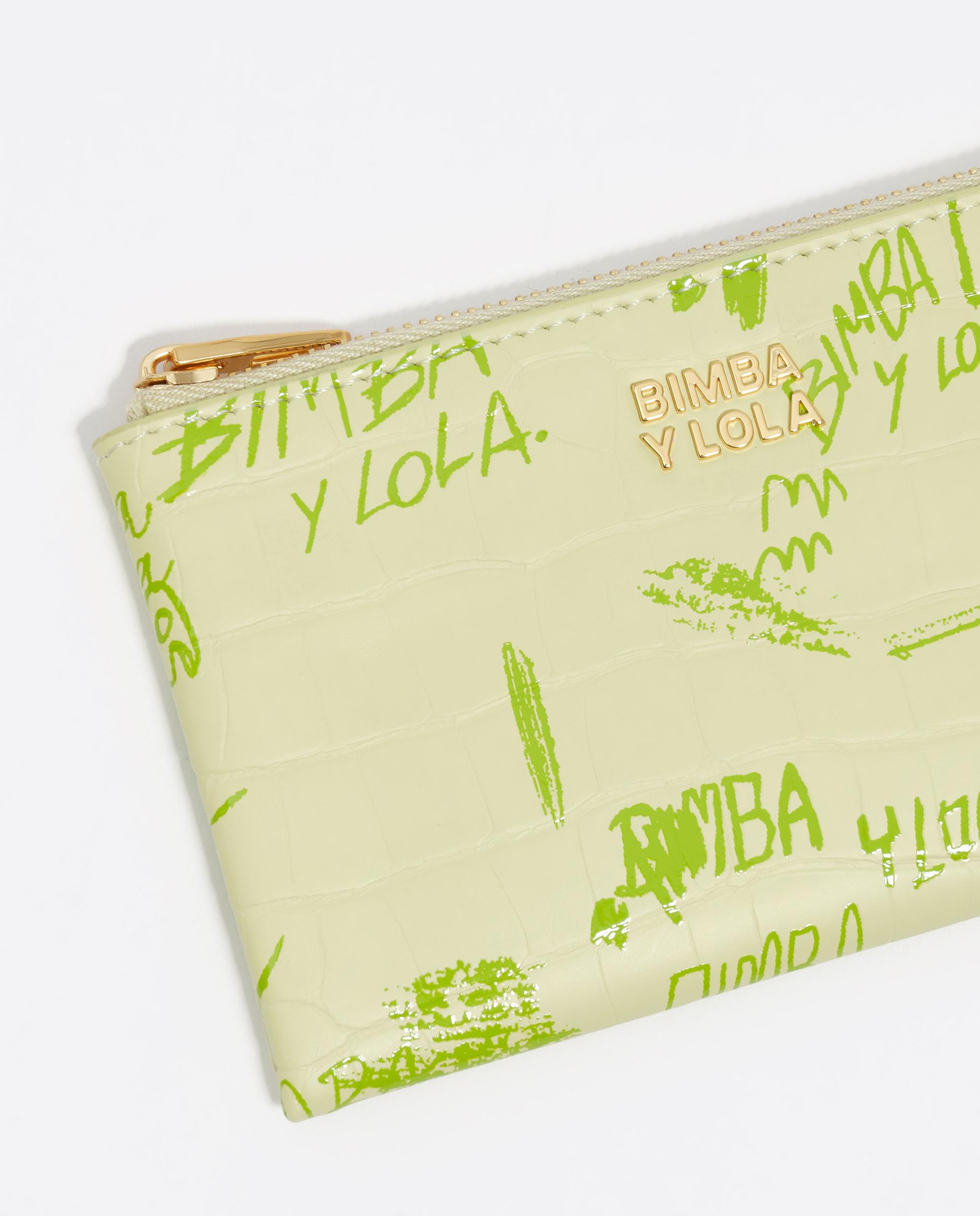 Porta-moedas com Textura Brilhante Print Verde-2