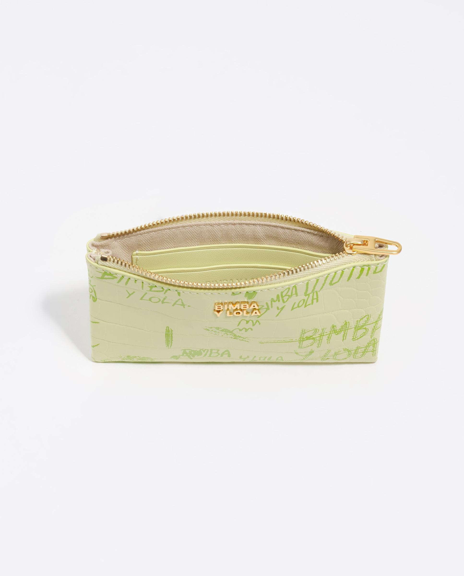 Porta-moedas com Textura Brilhante Print Verde-3