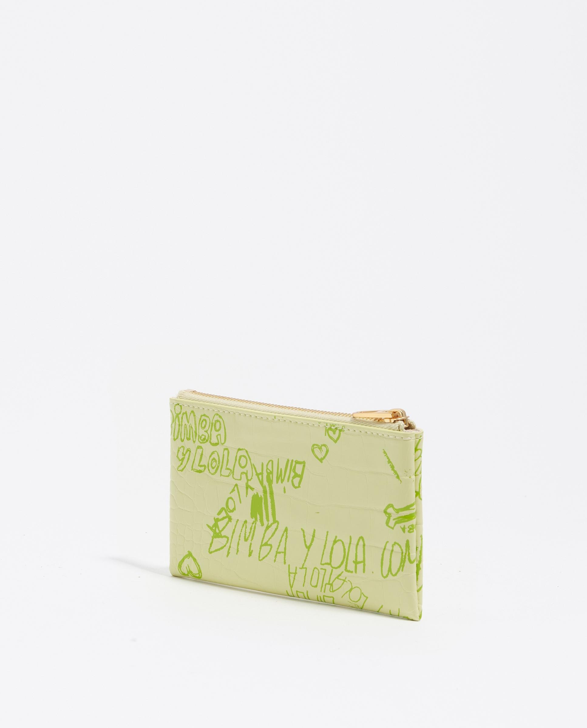 Porta-moedas com Textura Brilhante Print Verde-4