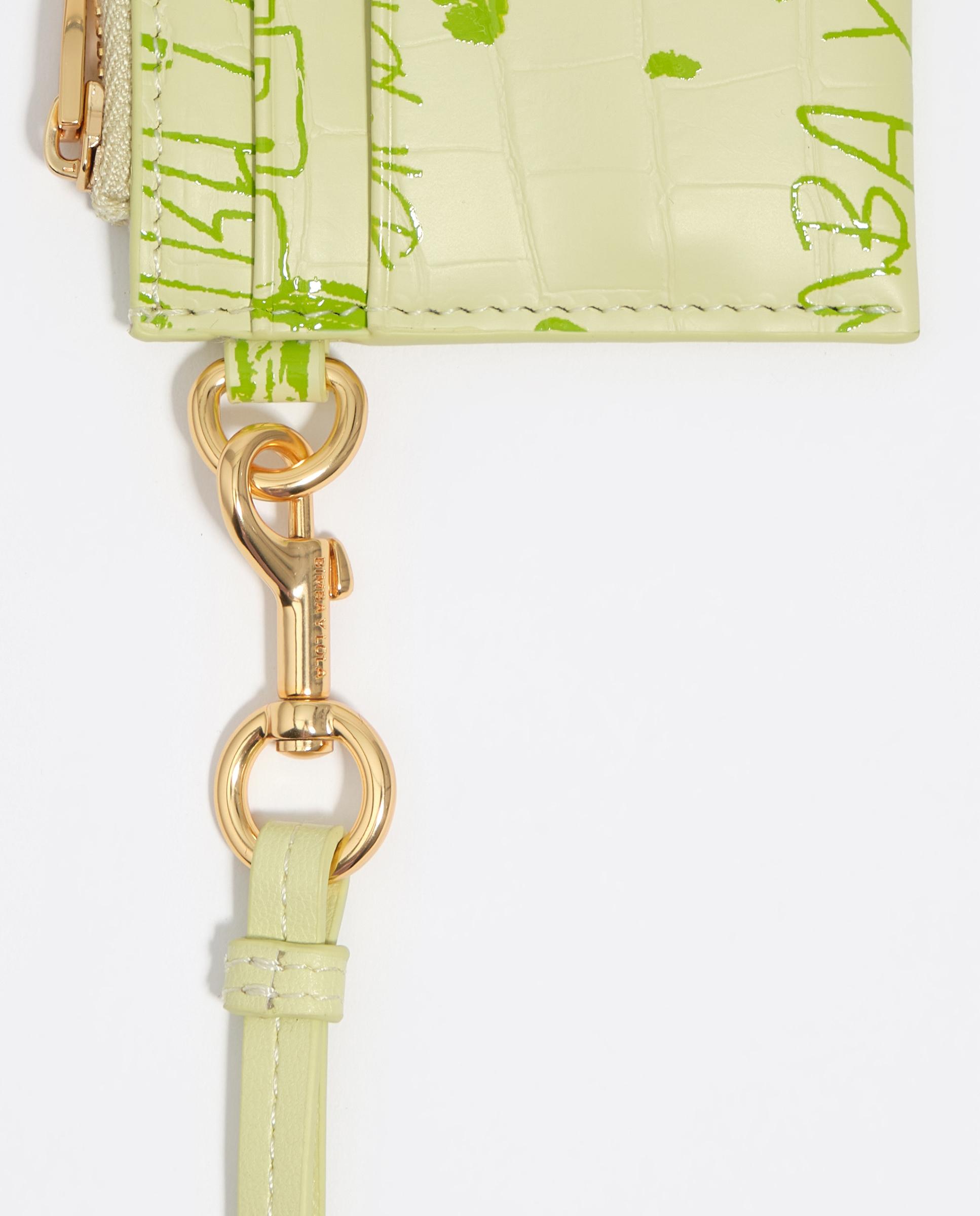 Porta-moedas com Textura Brilhante Print Verde-2