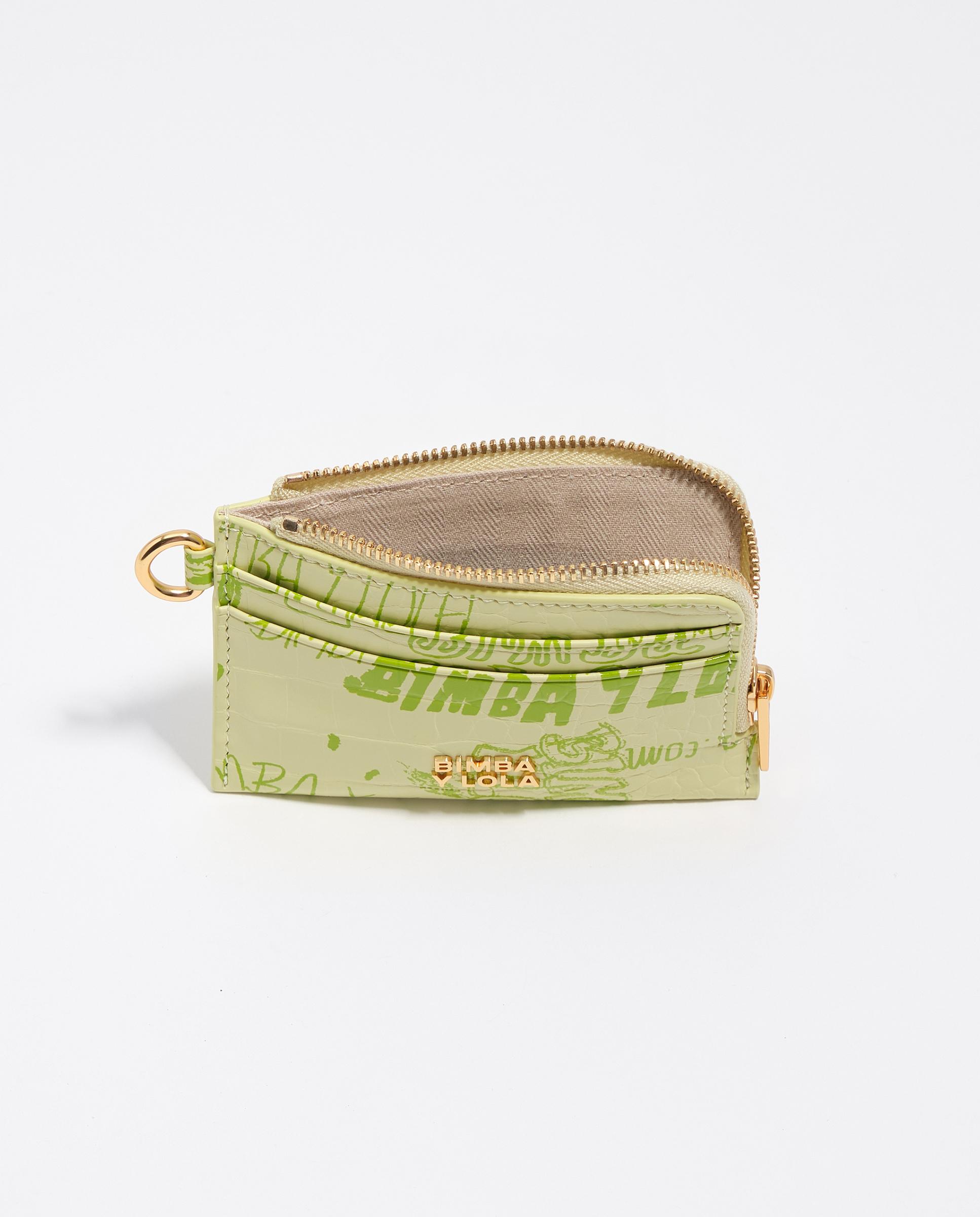 Porta-moedas com Textura Brilhante Print Verde-3