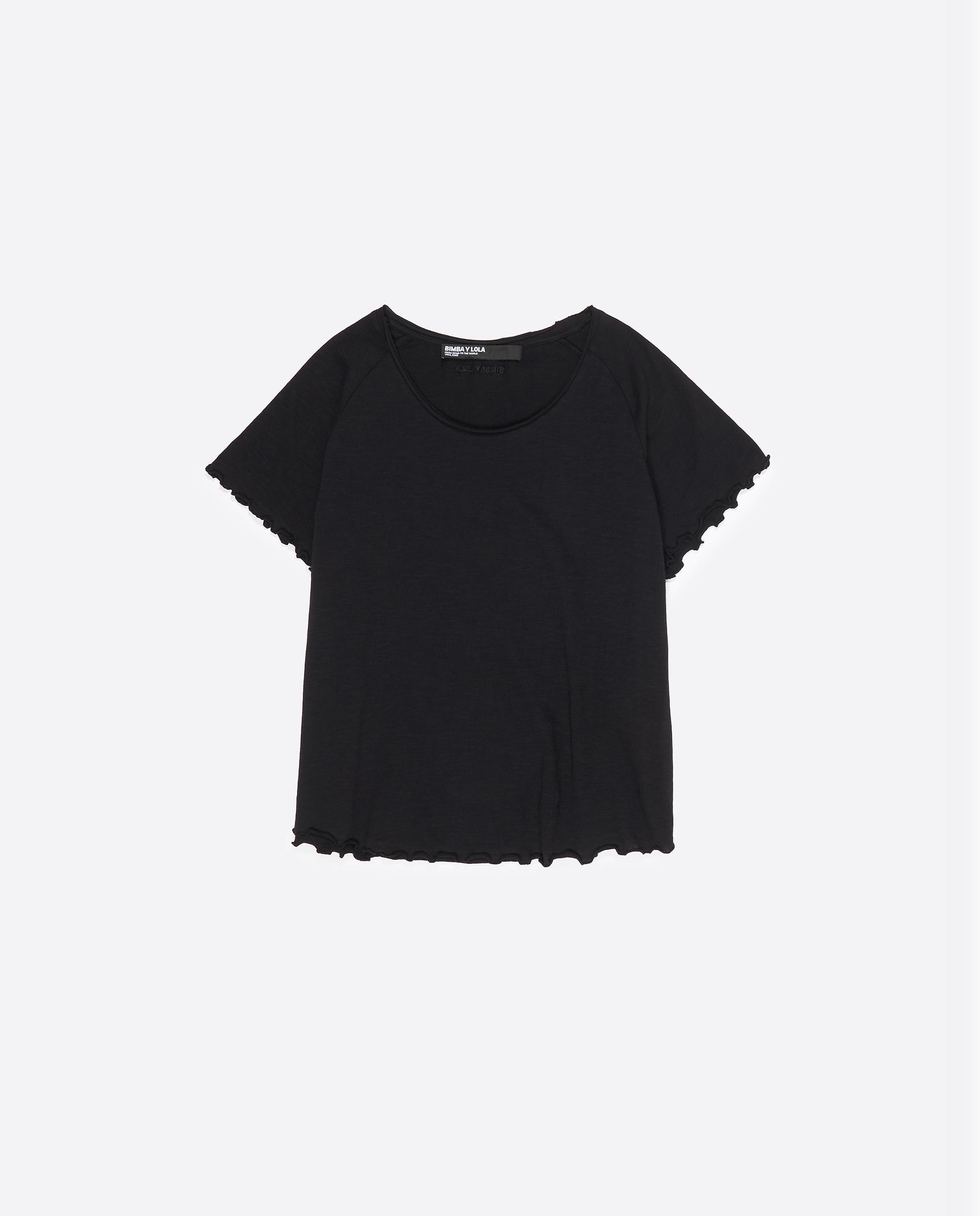 T-shirt Ajustada Ranglán Preto-5