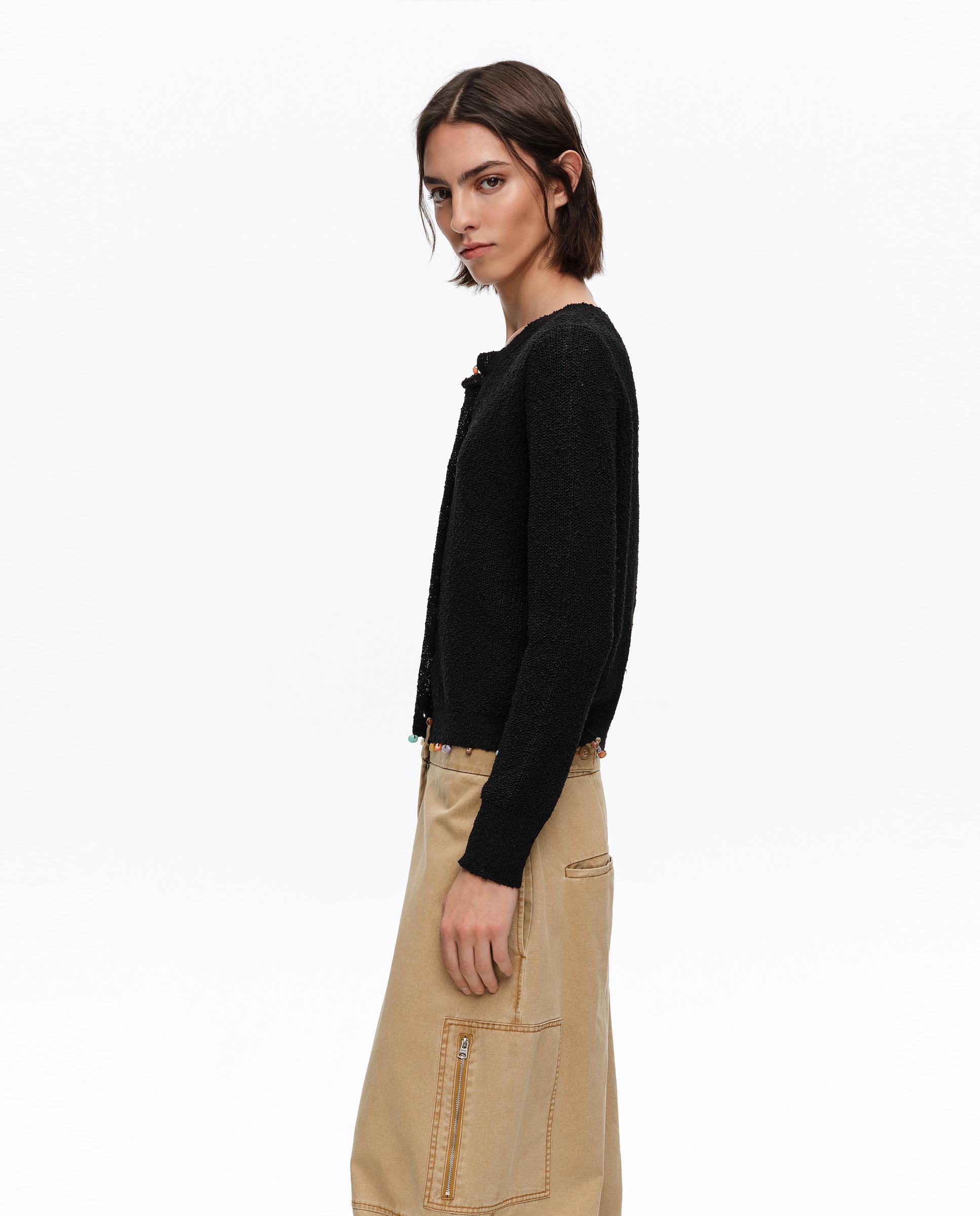 Cardigan Reto Pedras Preto-3