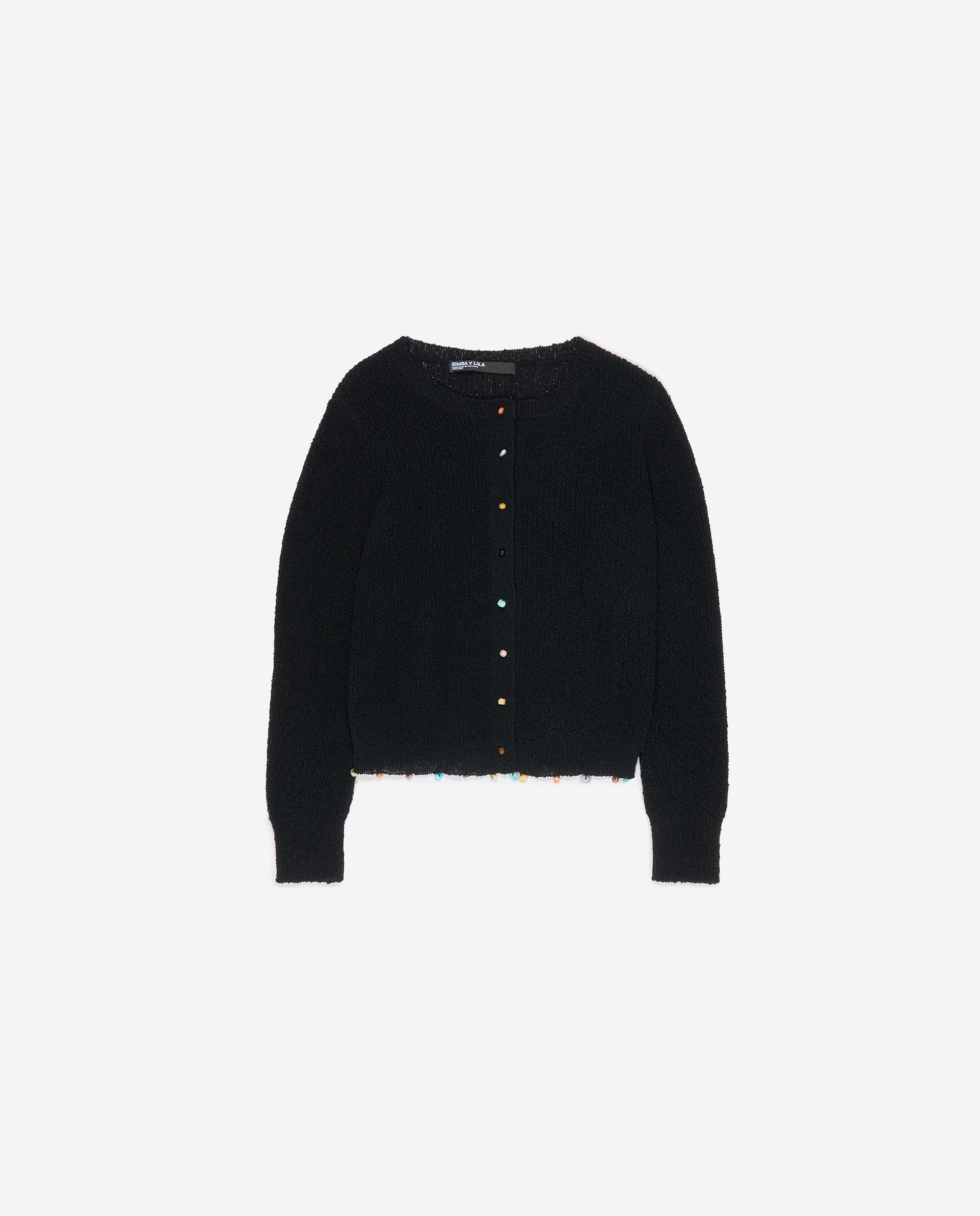 Cardigan Reto Pedras Preto-6