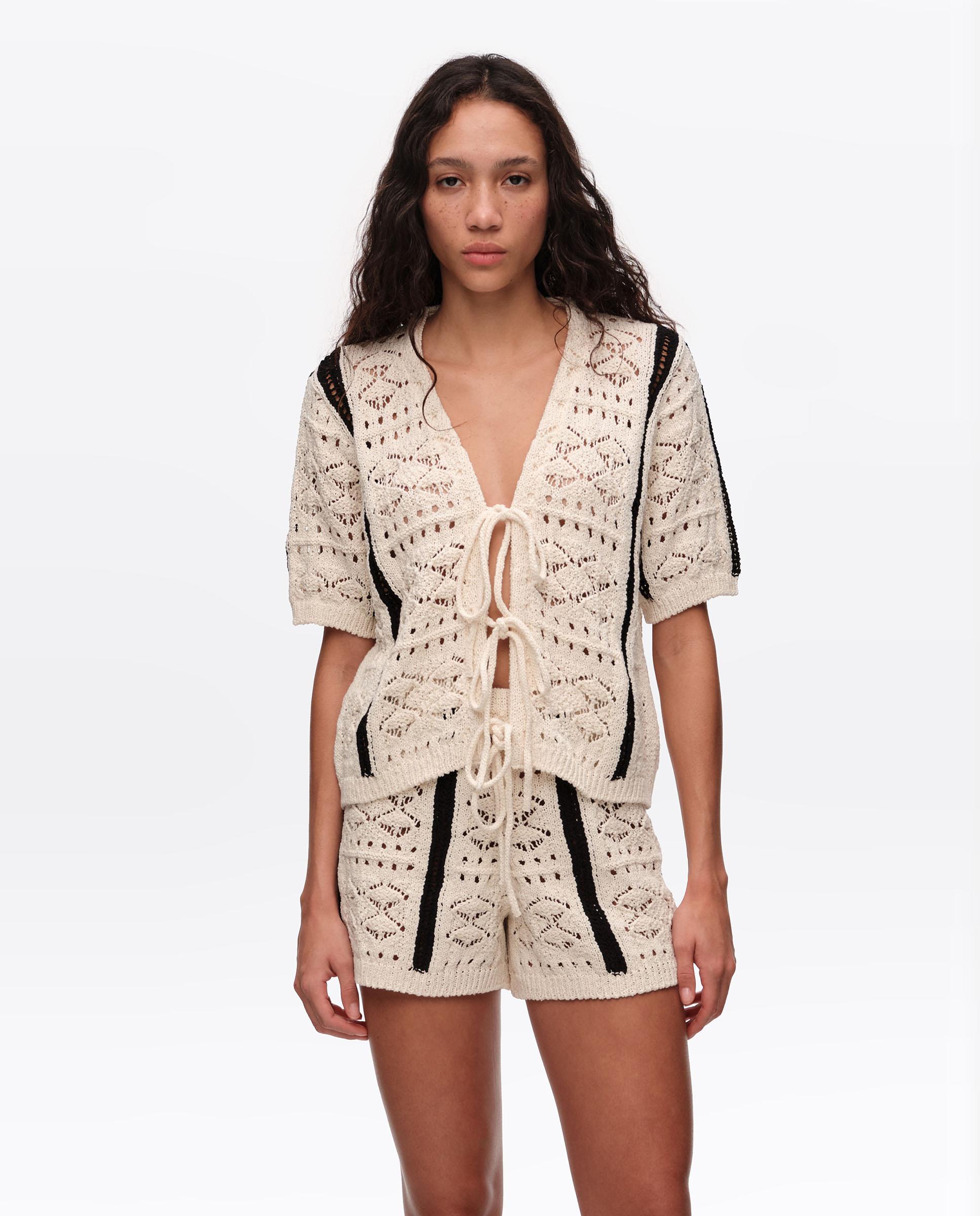 Imagem 0 de Cardigan de Malha Bicolor