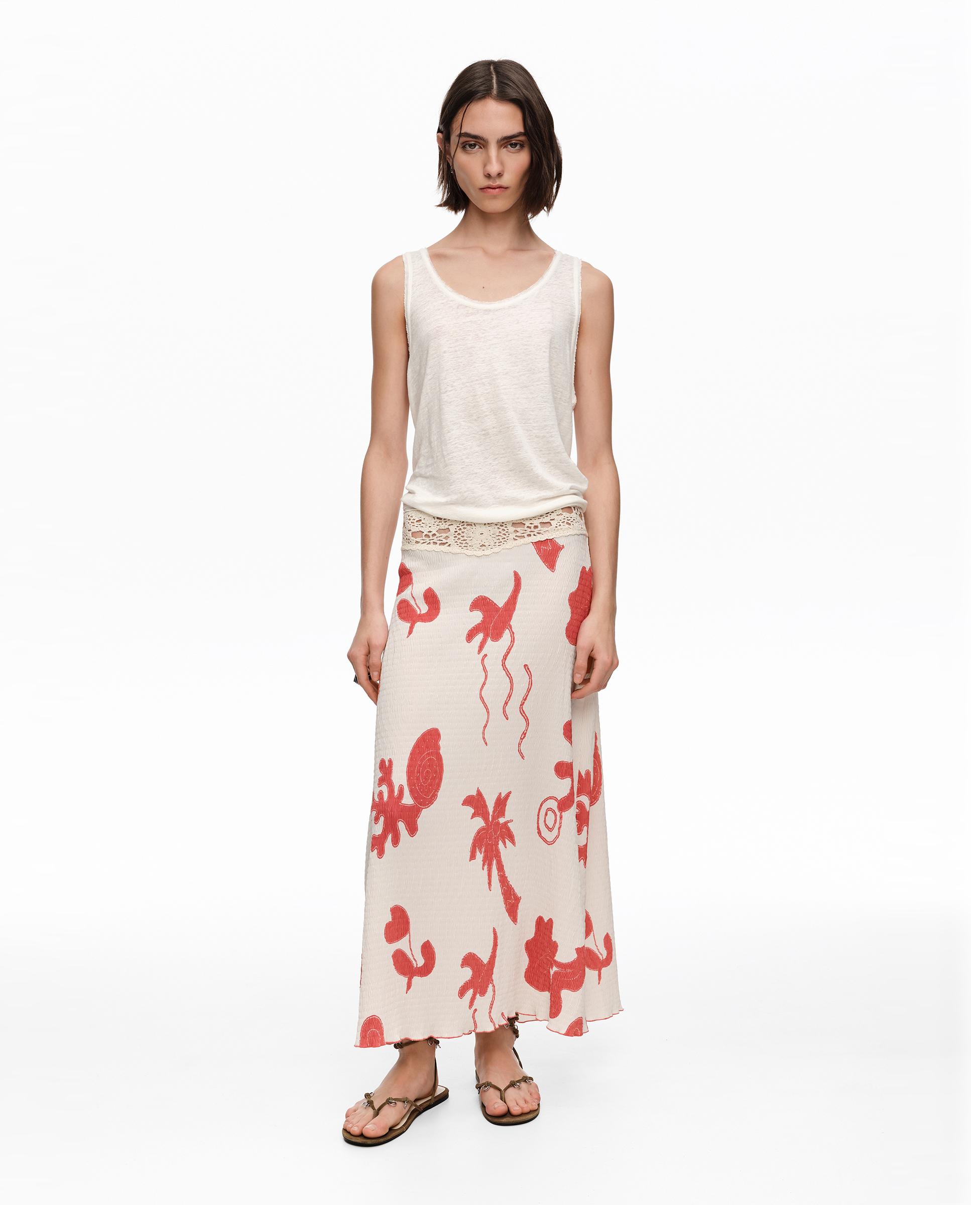 Imagem 0 de Saia Comprida com Algodão e Estampados