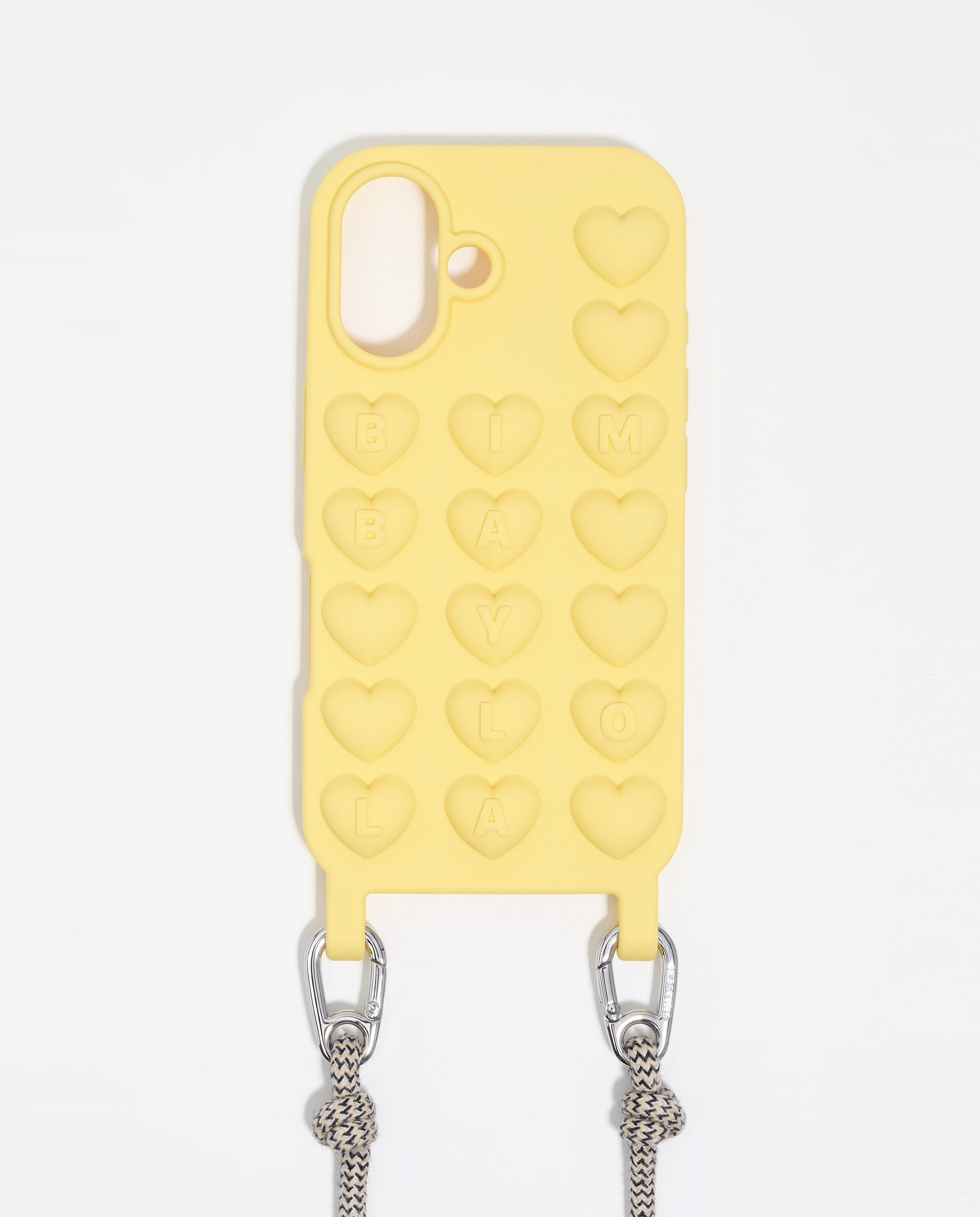 Capa de Silicone Iphone 16 com Cabo Amarelo-2