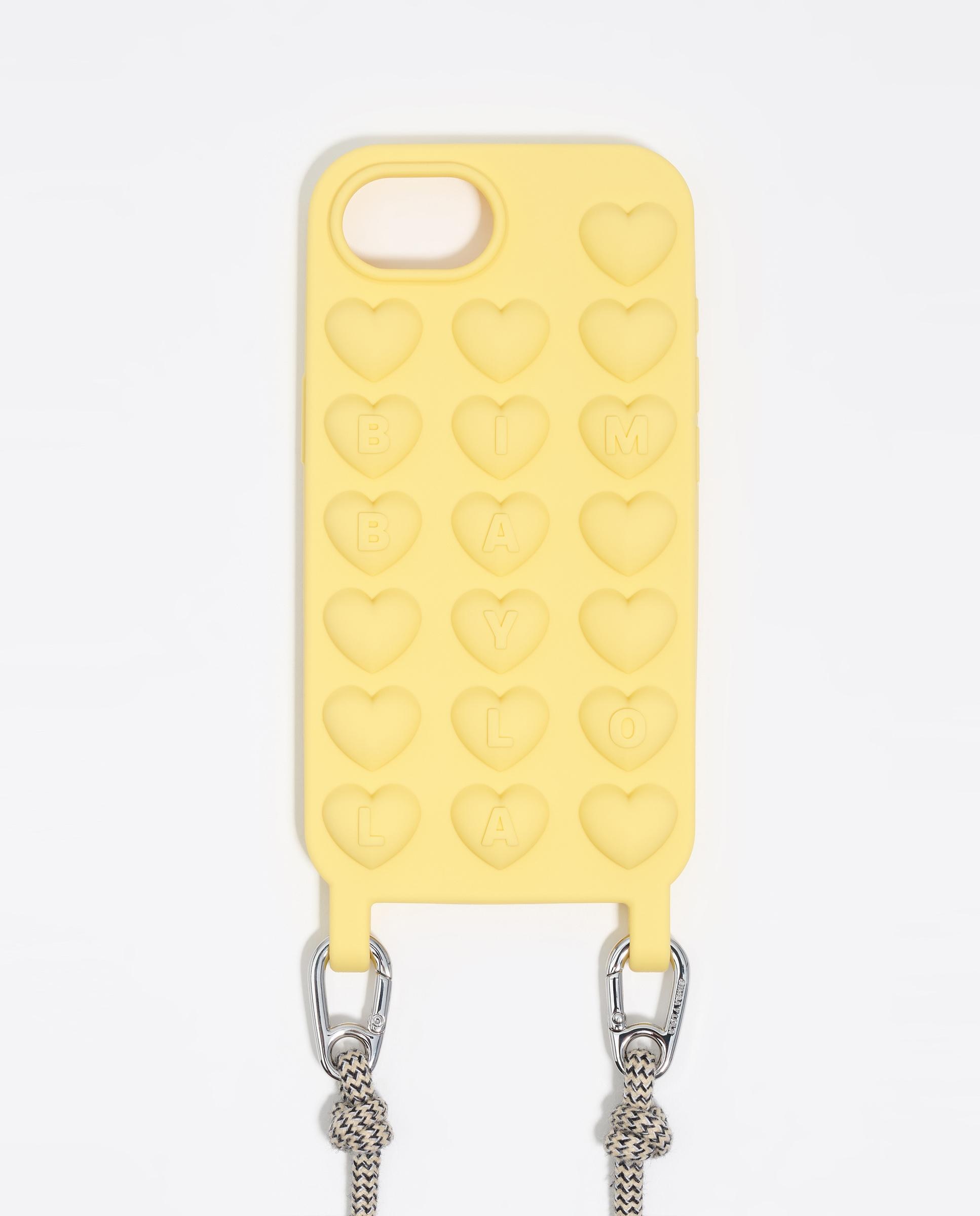 Capa de Silicone Iphone 16e com Cabo Amarelo-2
