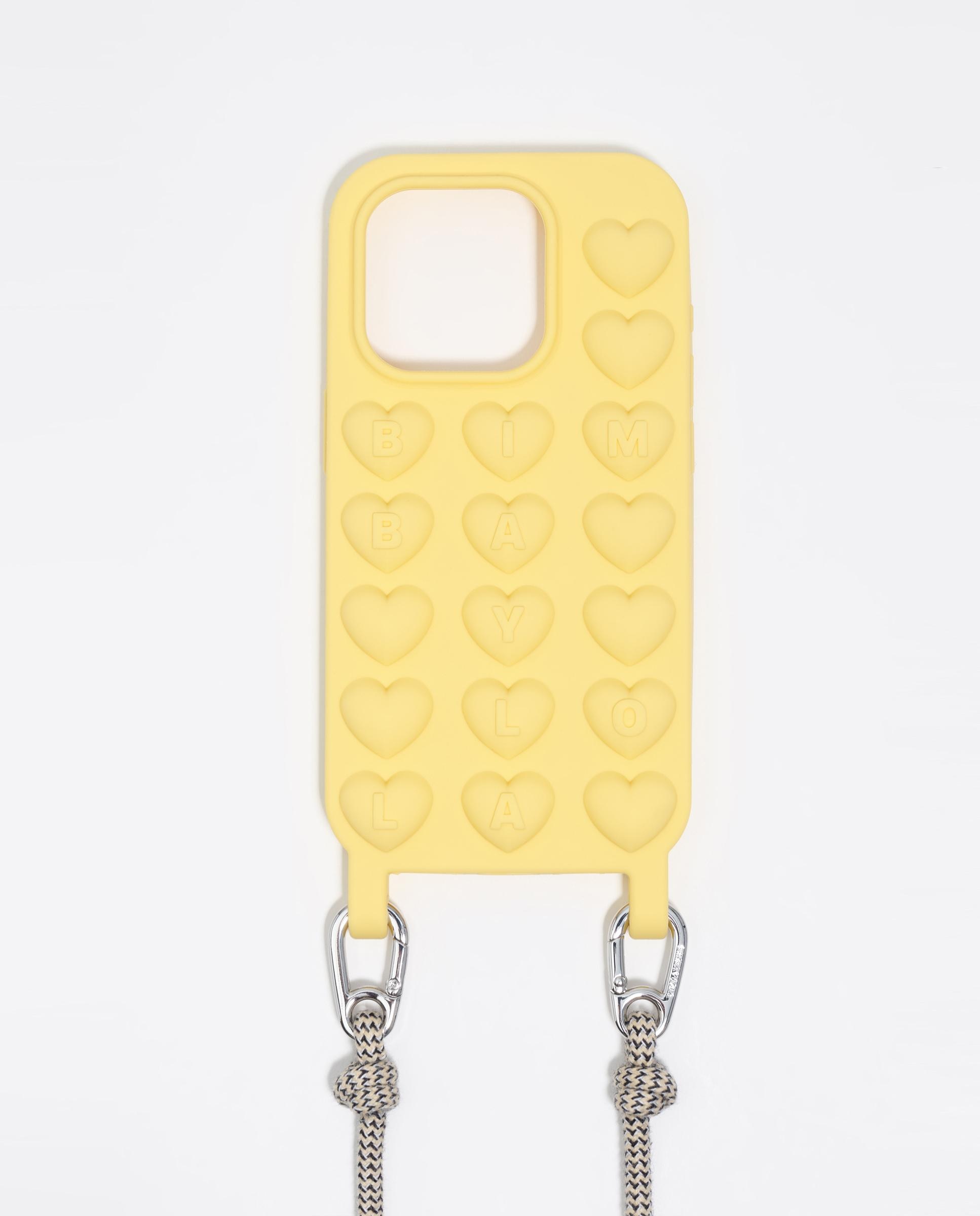 Capa de Silicone Iphone 15 com Cabo Amarelo-2