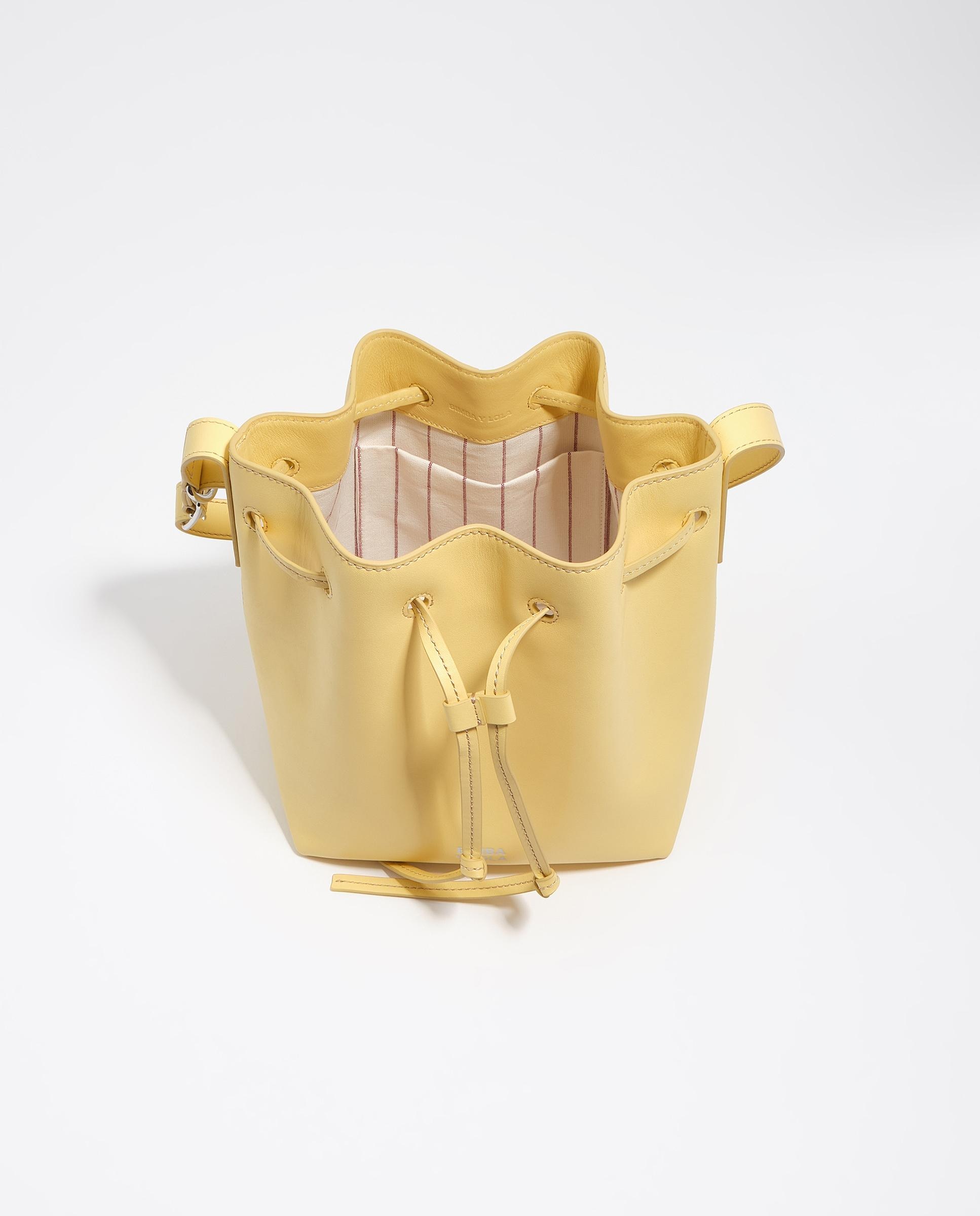Mala a Tiracolo Bucket Carlino Grande Pele Amarelo-4