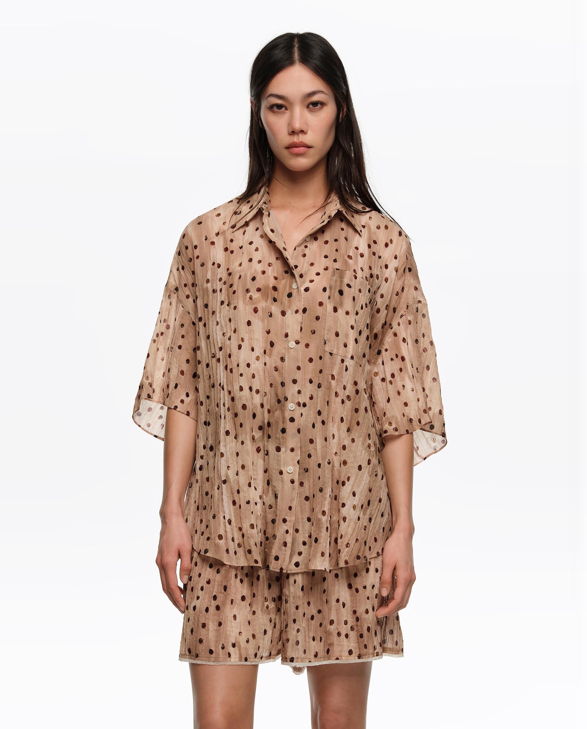 Imagem 0 de Camisa Plissada de Manga Curta Watercolor Dots