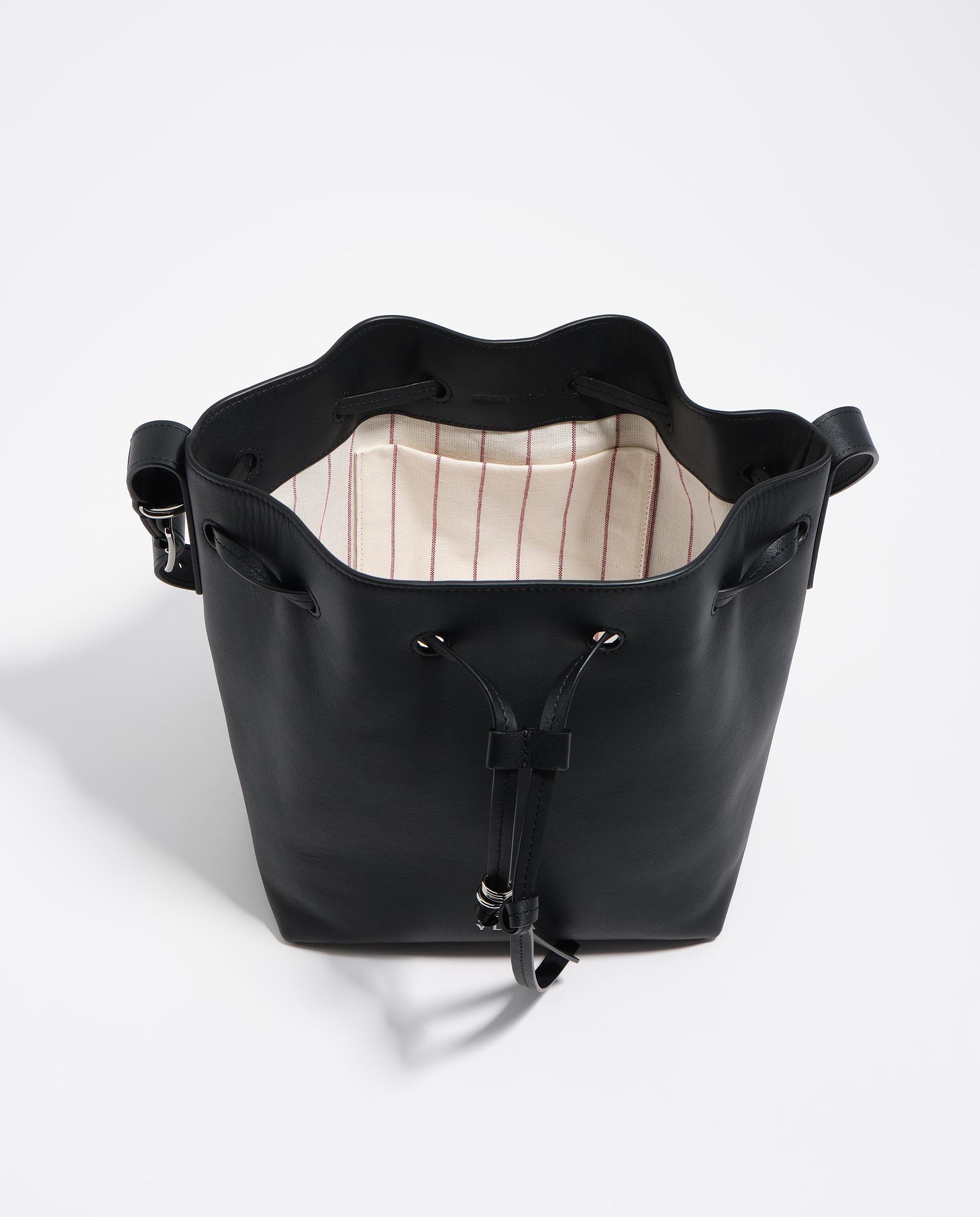 Mala de Ombro Bucket de Pele Preto-4