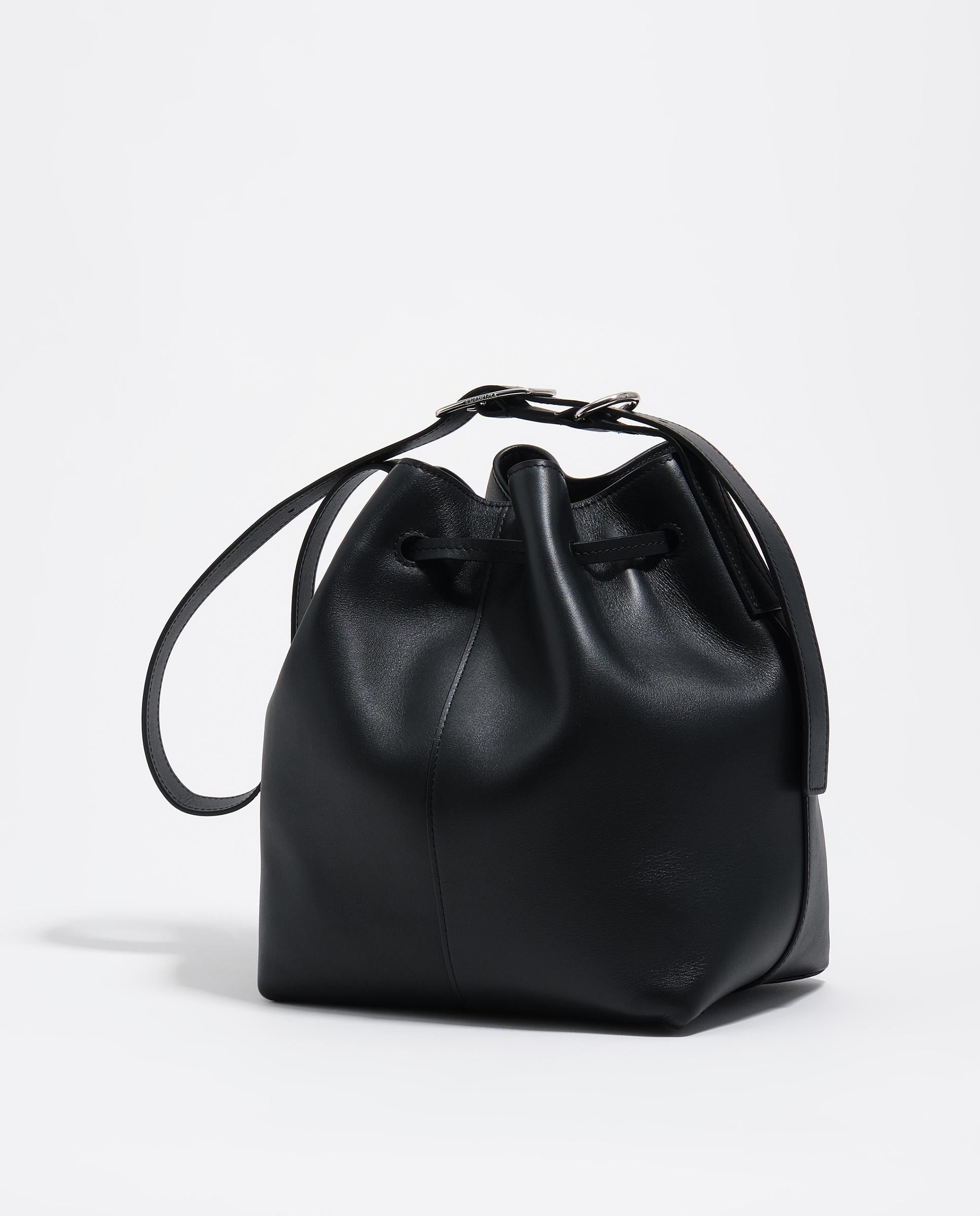 Mala de Ombro Bucket de Pele Preto-6