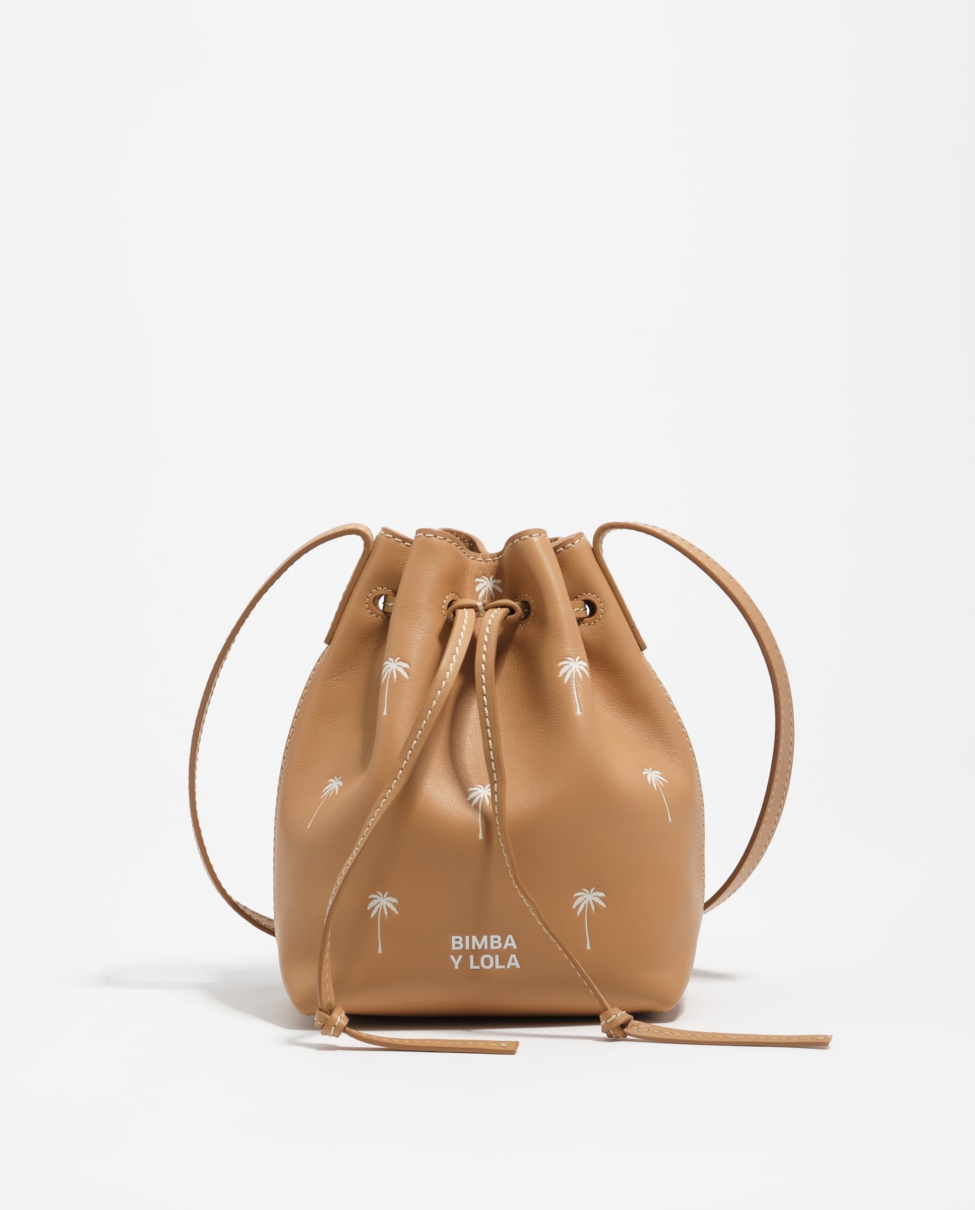 Imagem 0 de Mala de Ombro Bucket Pequena de Pele