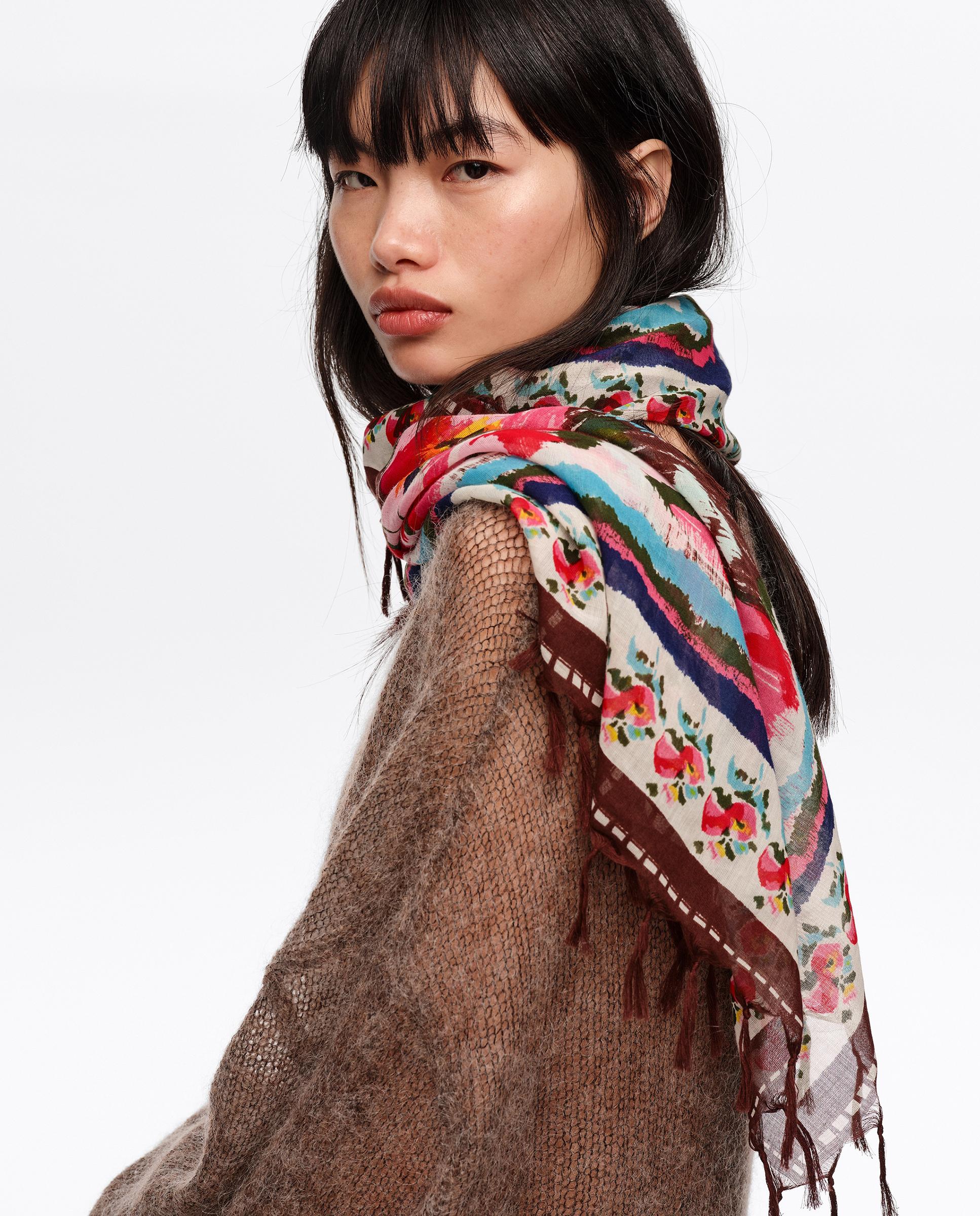 Écharpe Patchwork de Algodão Multicolor-2