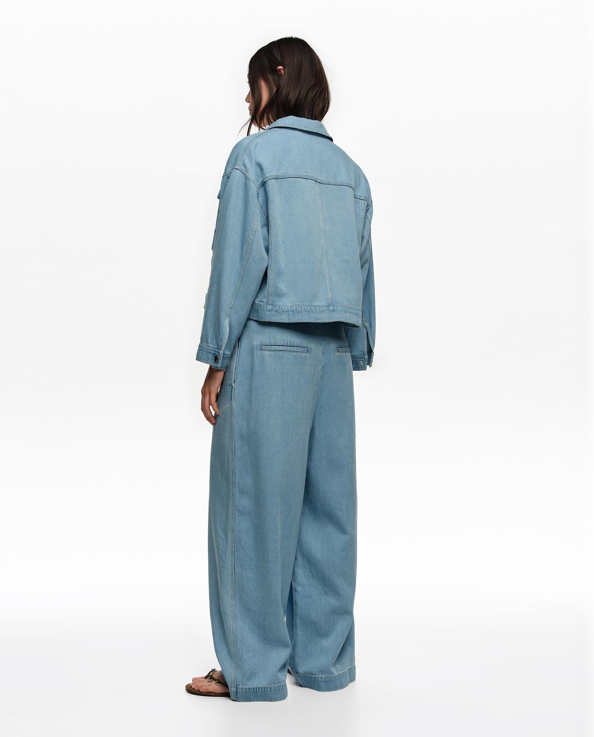 Blusão Jeans Boxy Fluido Azul denim-3