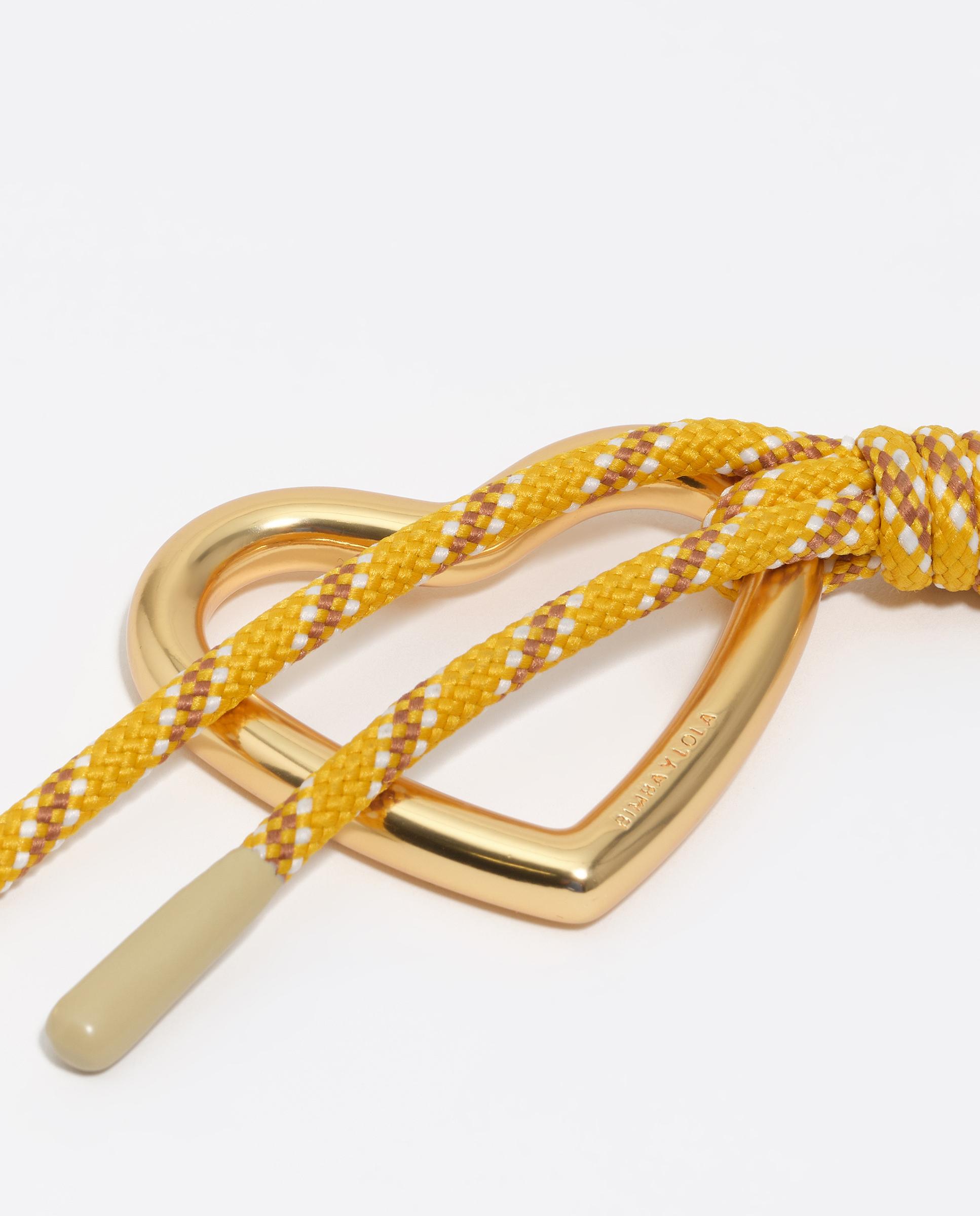 Porta-chaves Coração Metal e Cordão Amarelo-2