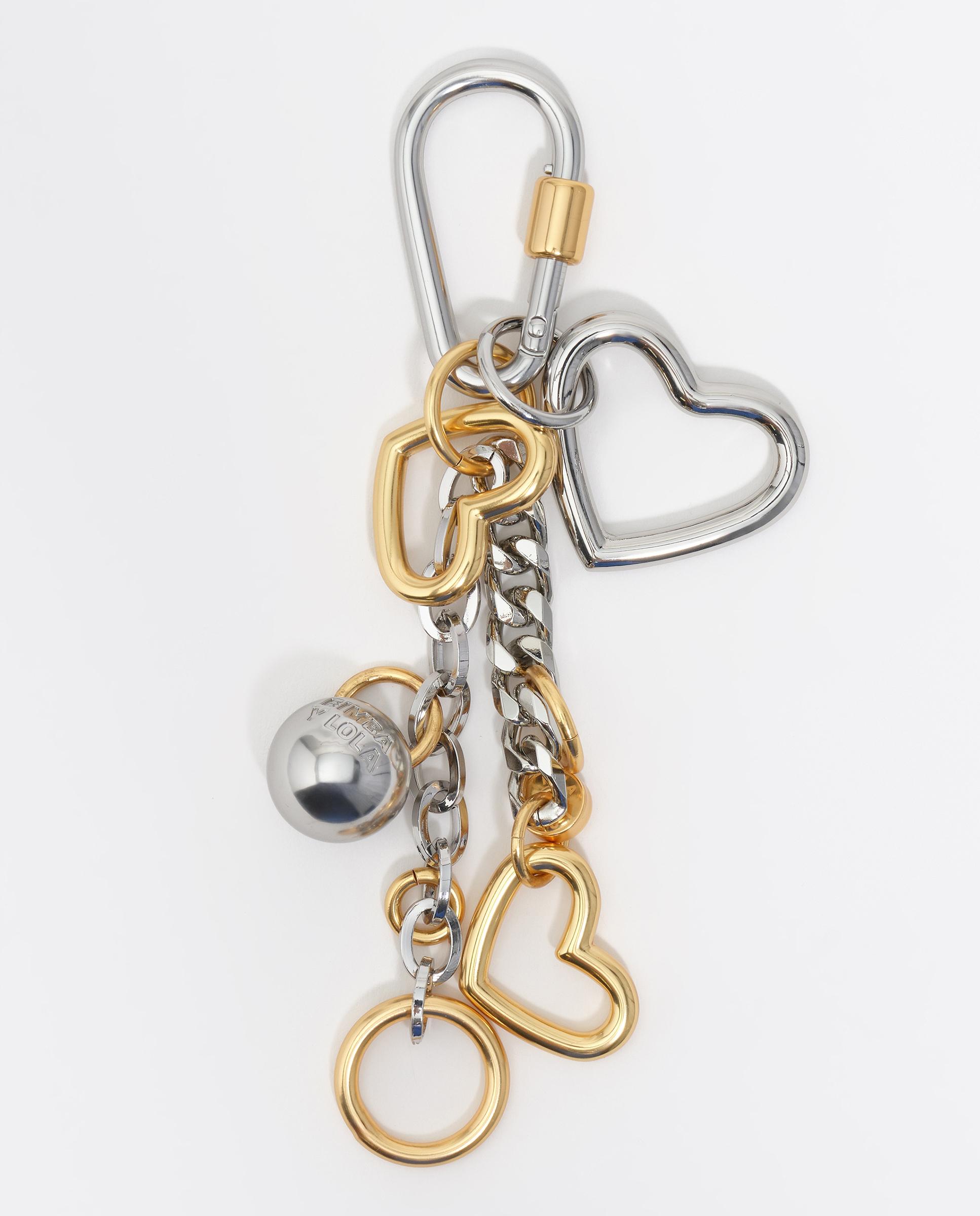 Imagem 0 de Porta-chaves com Corrente Metal Corações