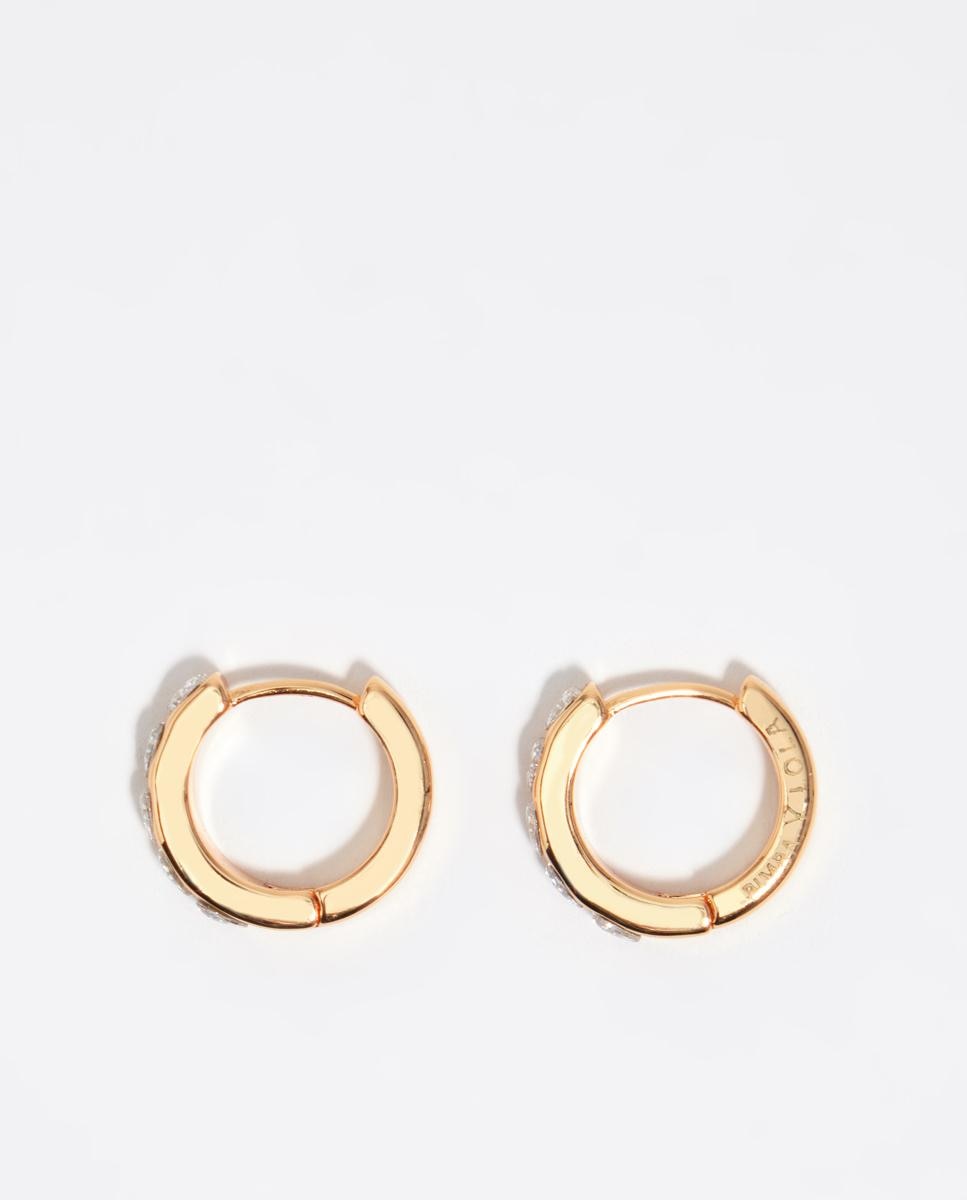 Brincos de Aro com Cristais Coração em Dourado Dourado-1