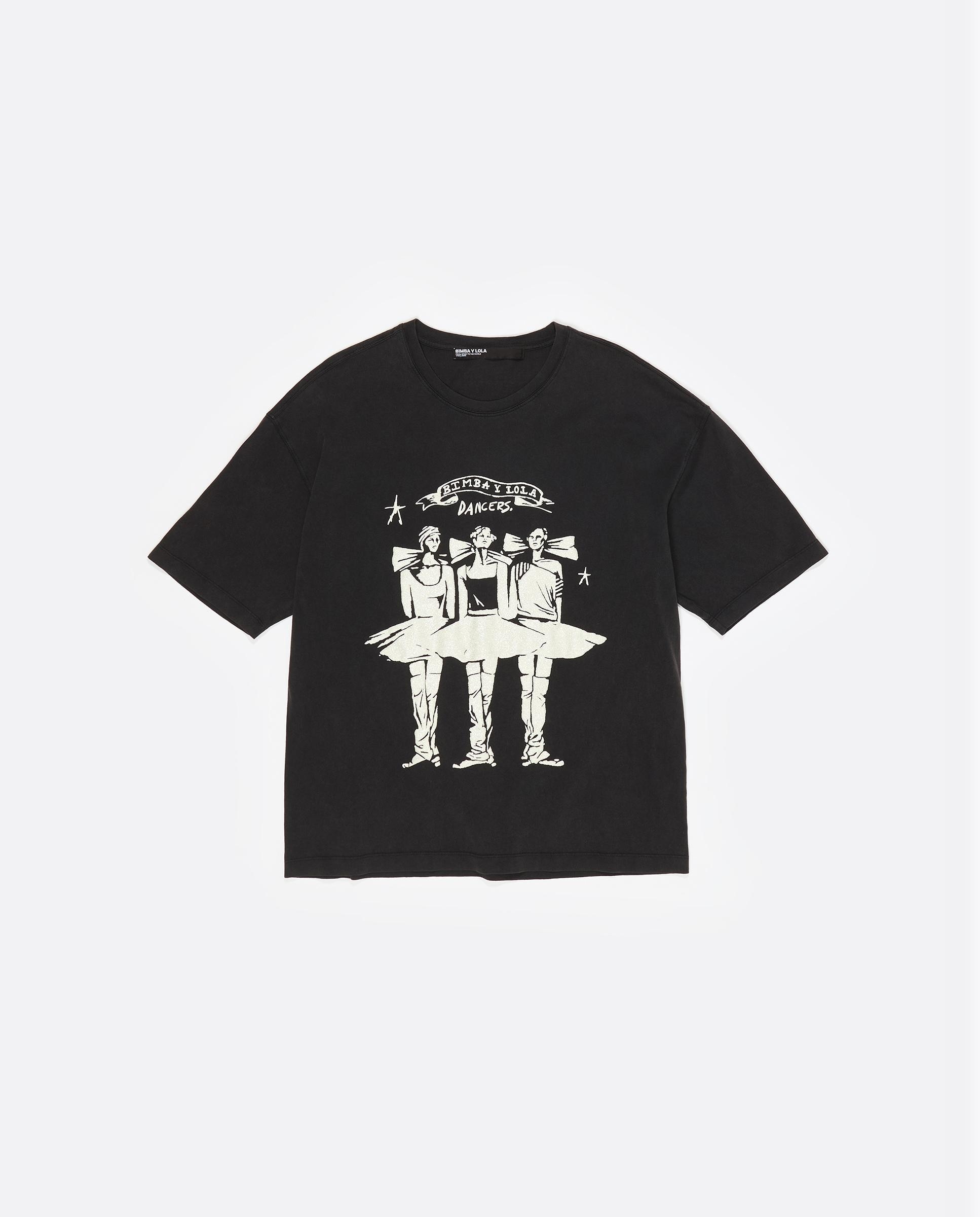 T-shirt com Logo de Manga 3/4 Preto-6