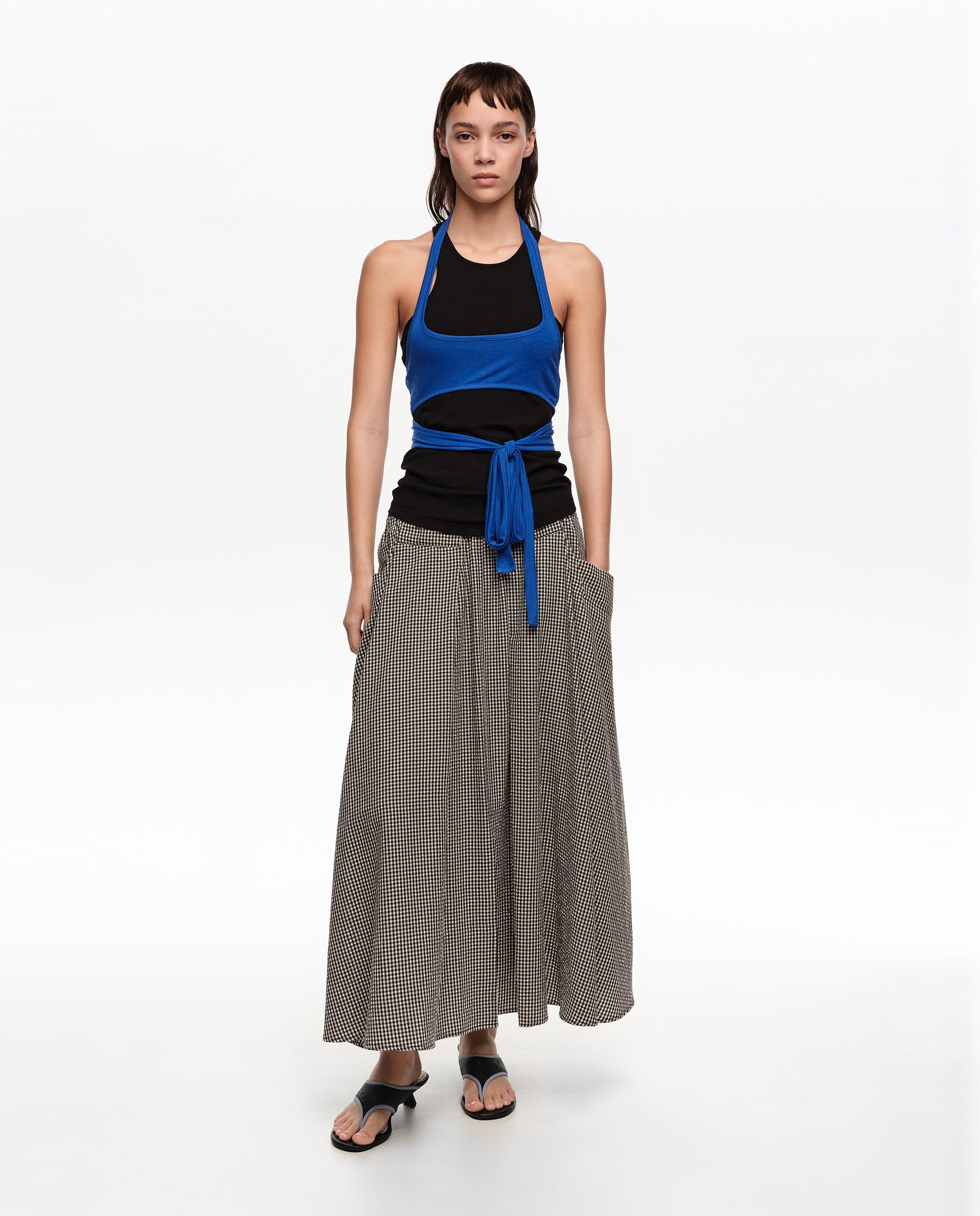 Imagem 0 de Saia Midi Linha a Aos Quadrados