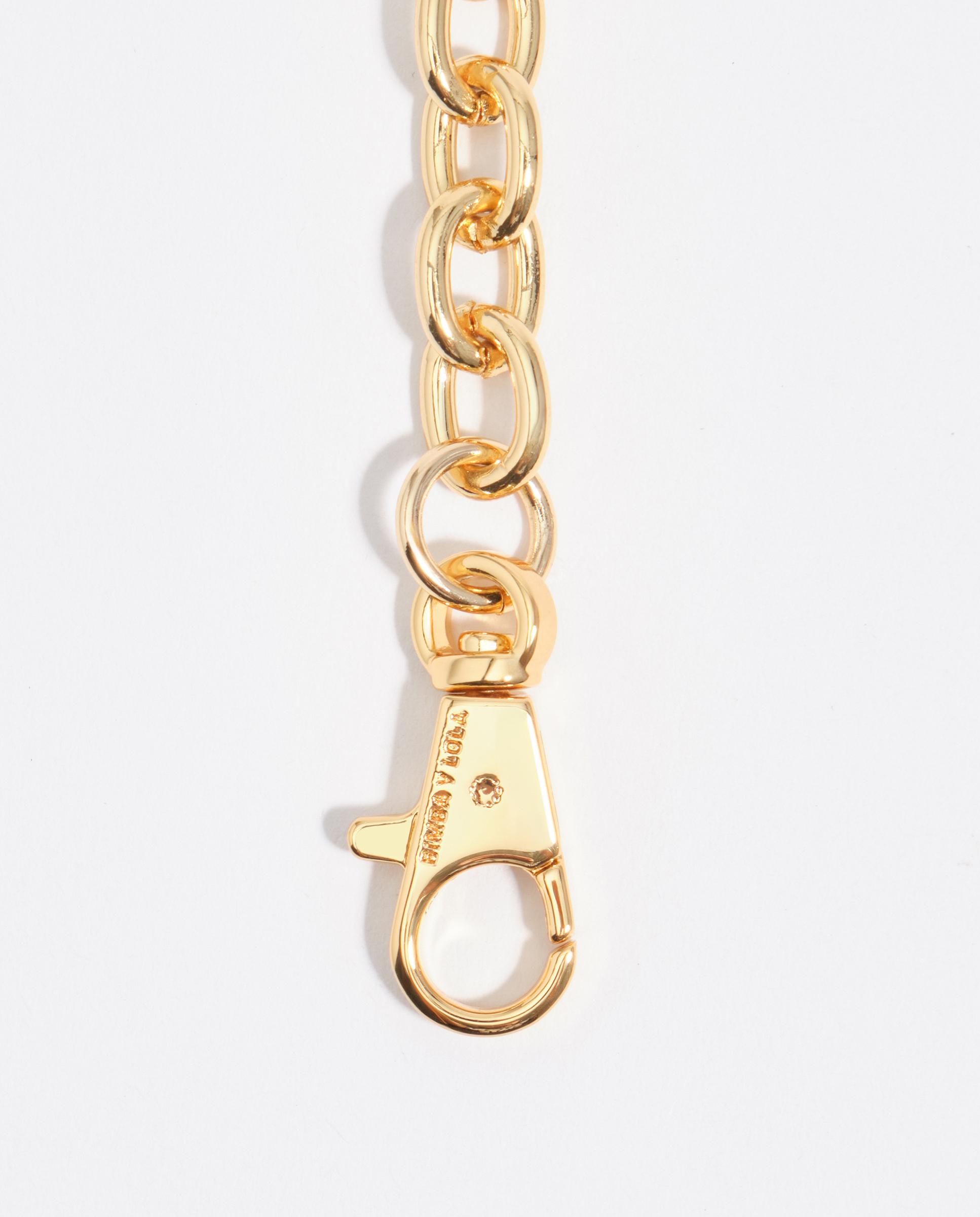 Colar de Corrente com Logos em Forma de Coração e Abalorios Dourado-3