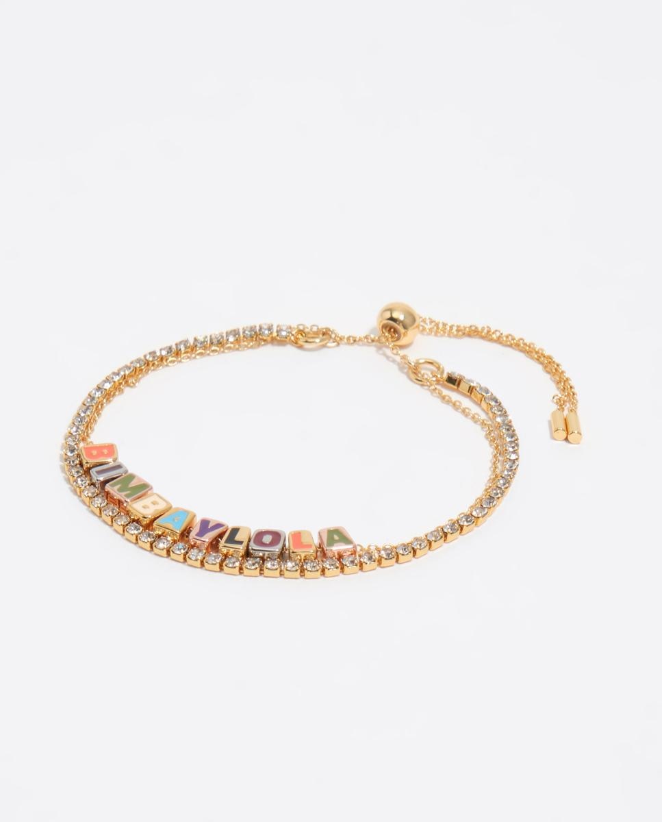 Imagem 0 de Pulseira de Corrente Dupla com Logo Dado Multicolor