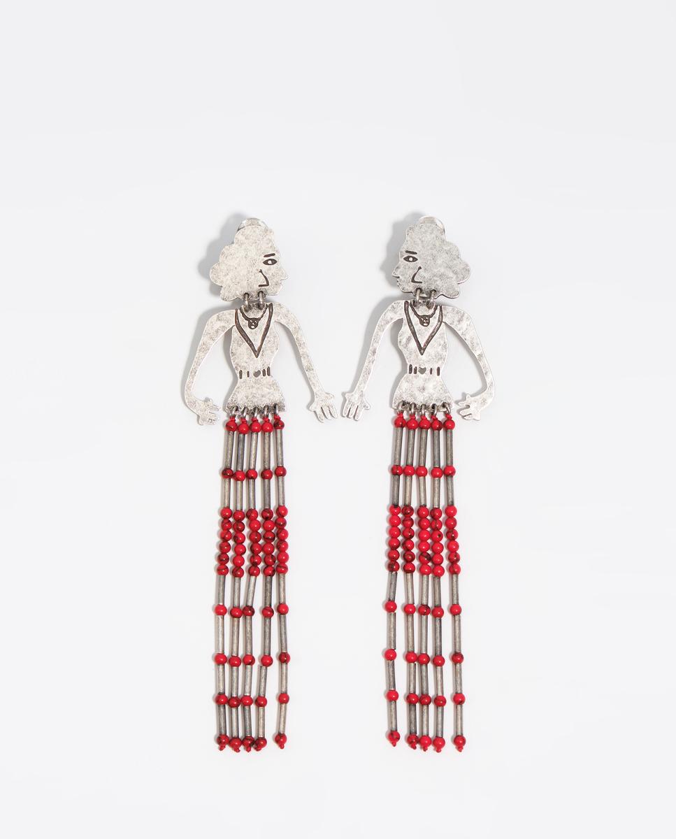 Imagem 0 de Brincos Silhuetas Metal e Pedras Prateado Envelhecido