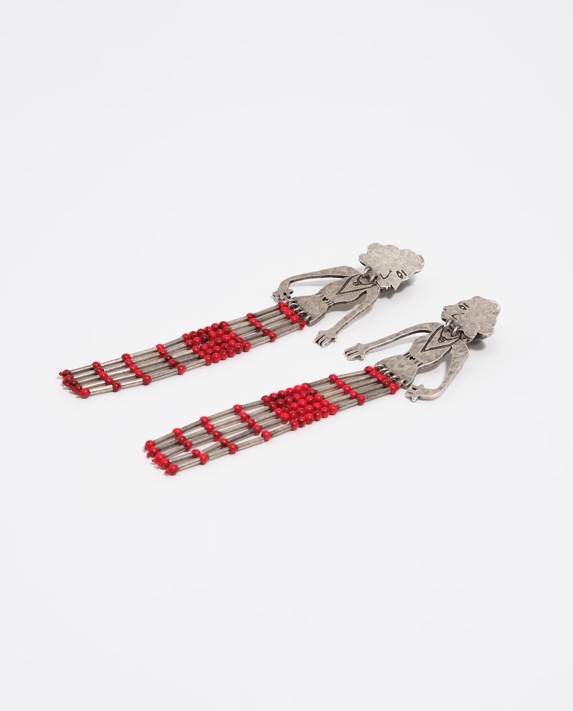 Brincos Silhuetas Metal e Pedras Prateado Envelhecido Prateado-4