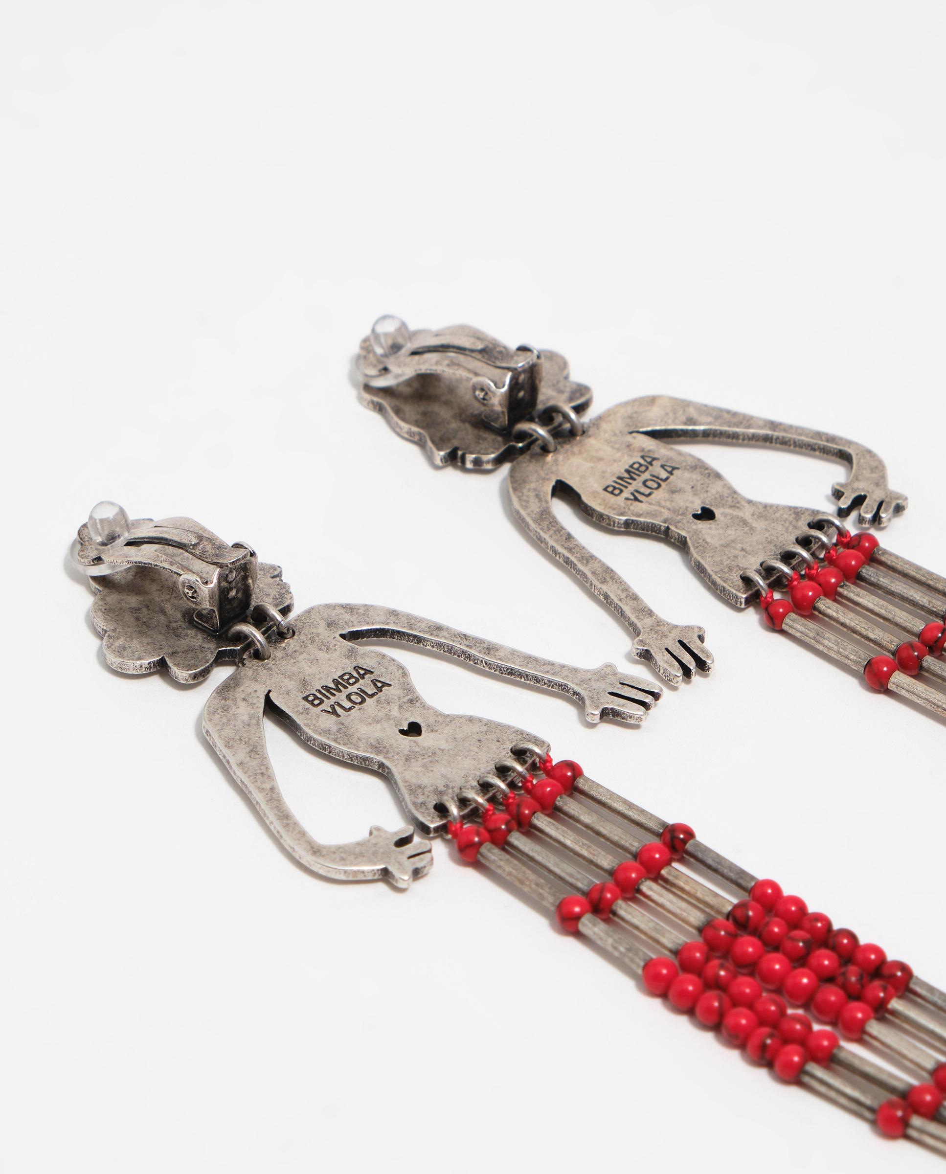 Brincos Silhuetas Metal e Pedras Prateado Envelhecido Prateado-5
