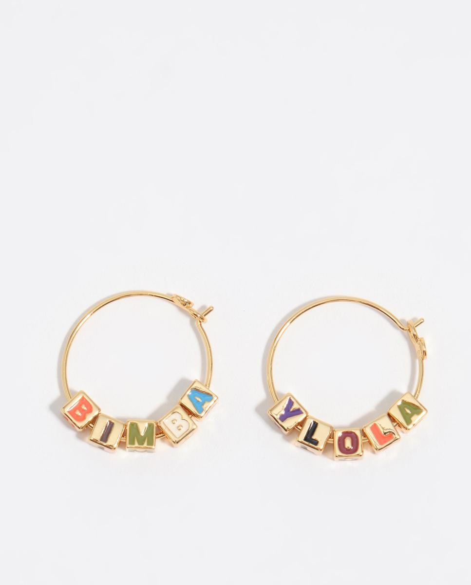 Imagem 0 de Brincos de Aro com Logo Dado Multicolor