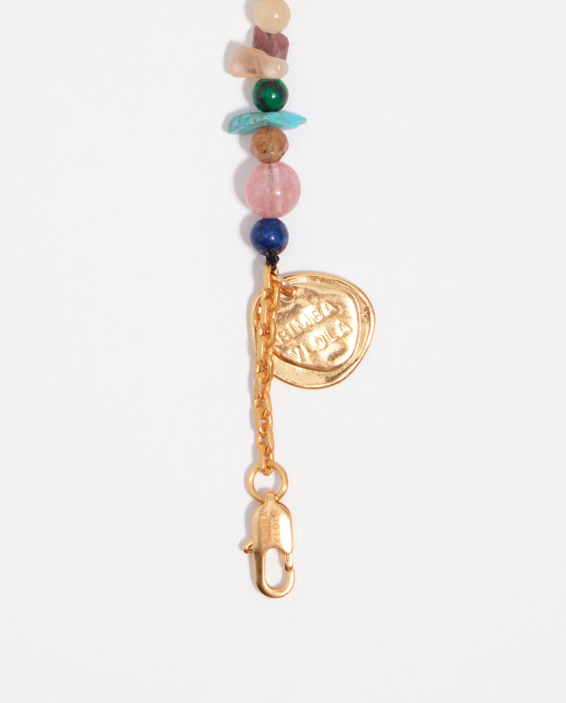 Colar Silhuetas Metal e Pedras Multicolor Azul-4