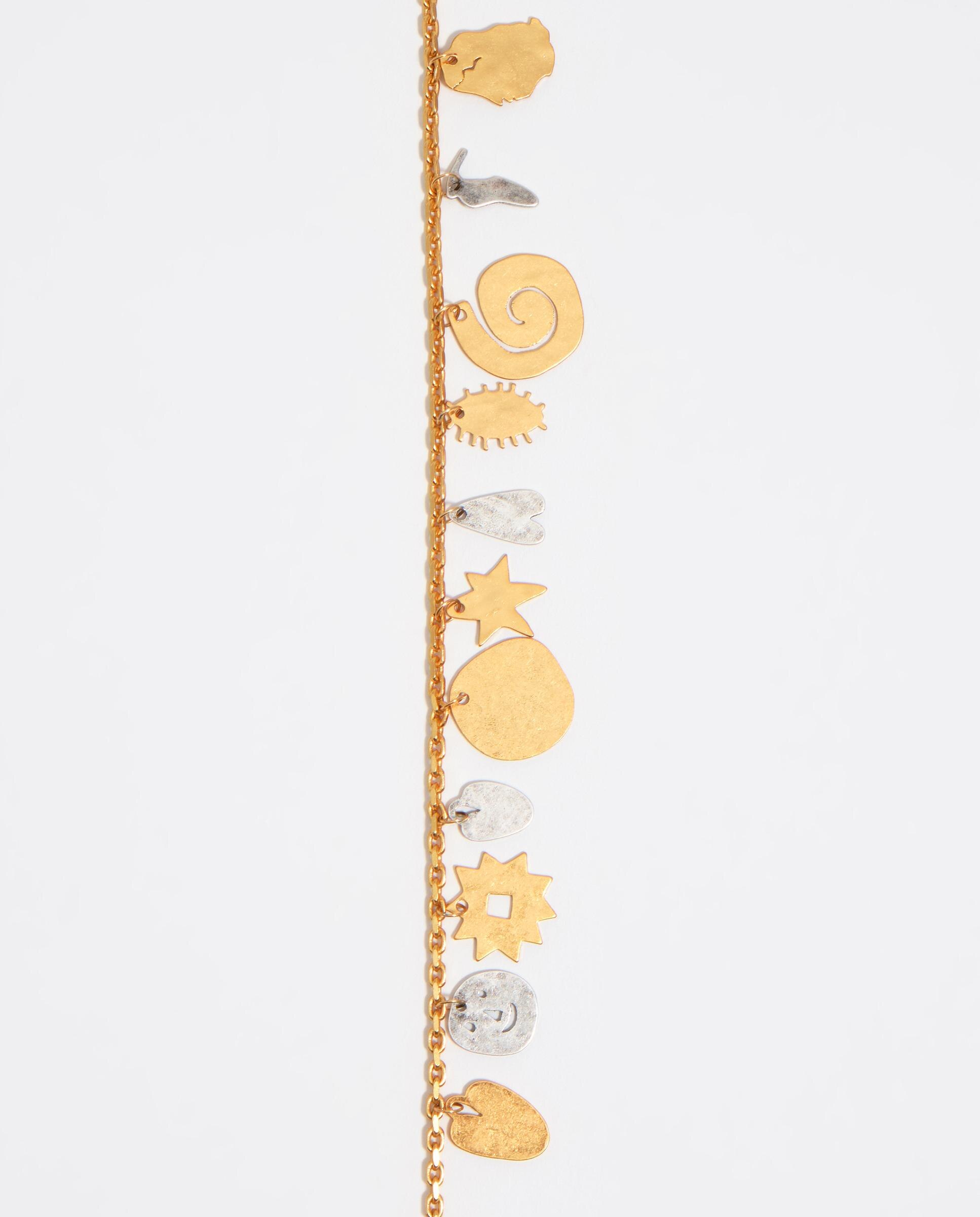 Colar Silhuetas Metal Bicolor Dourado-2