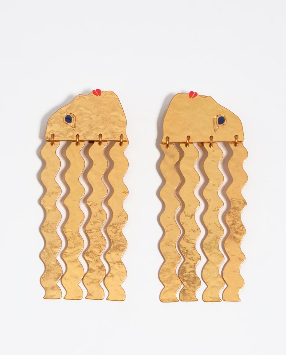 Imagem 0 de Brincos Silhuetas Dourado Mate