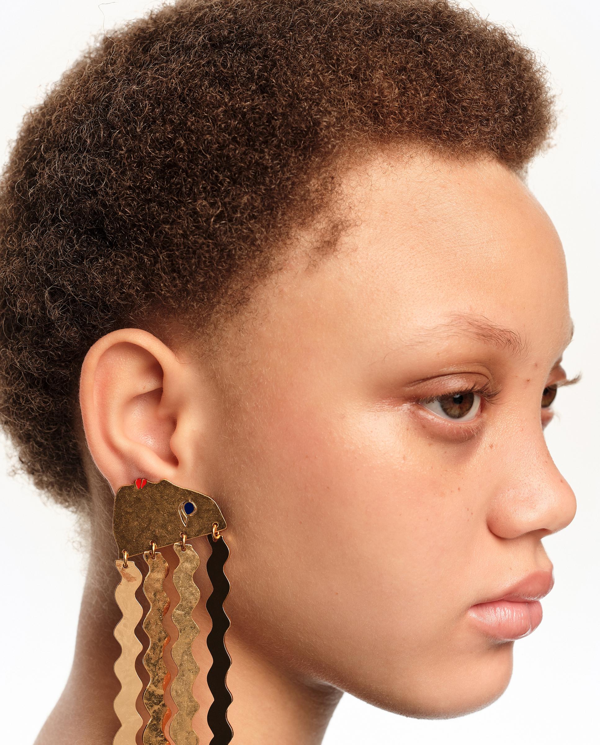 Brincos Silhuetas Dourado Mate Dourado-2