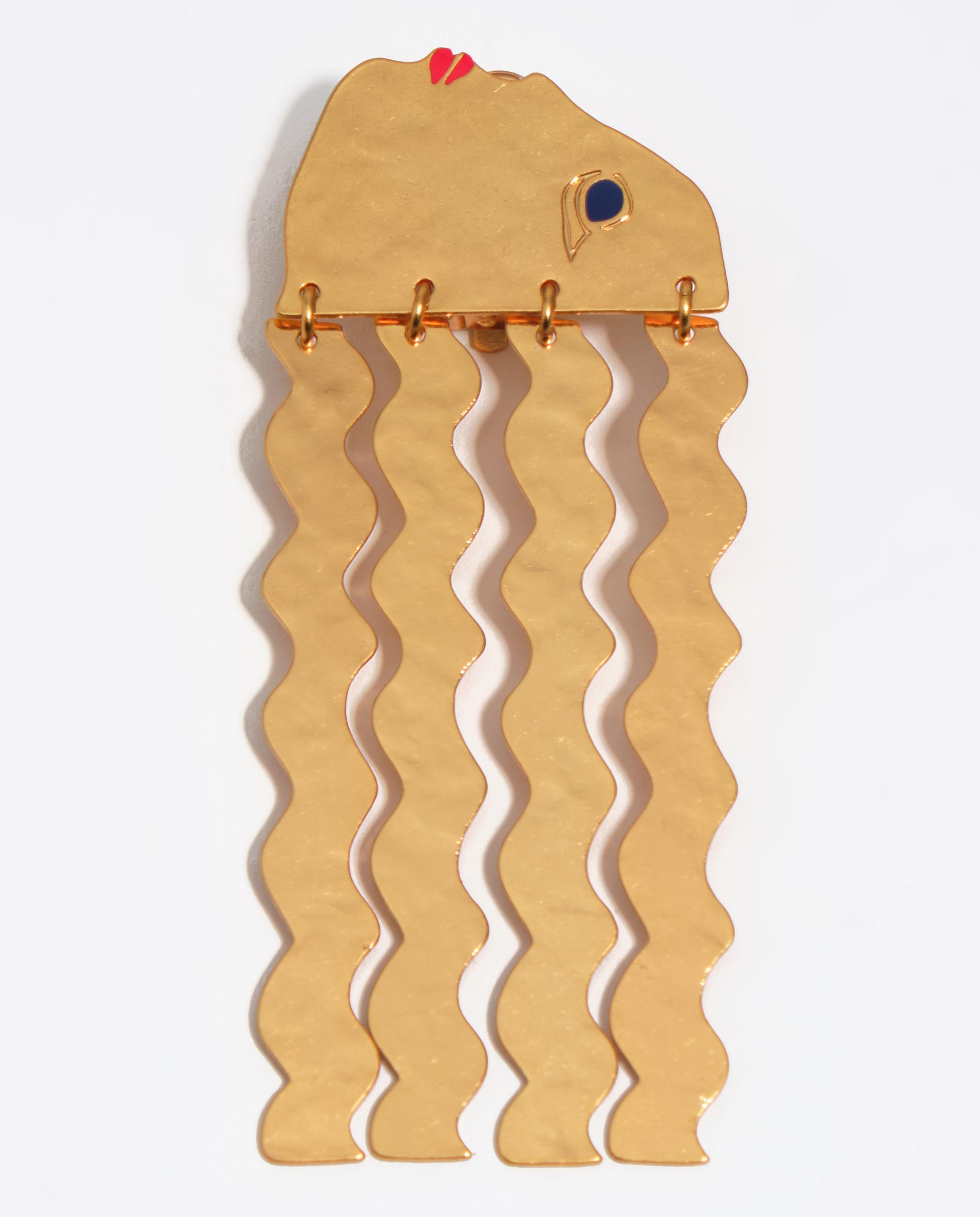 Brincos Silhuetas Dourado Mate Dourado-3